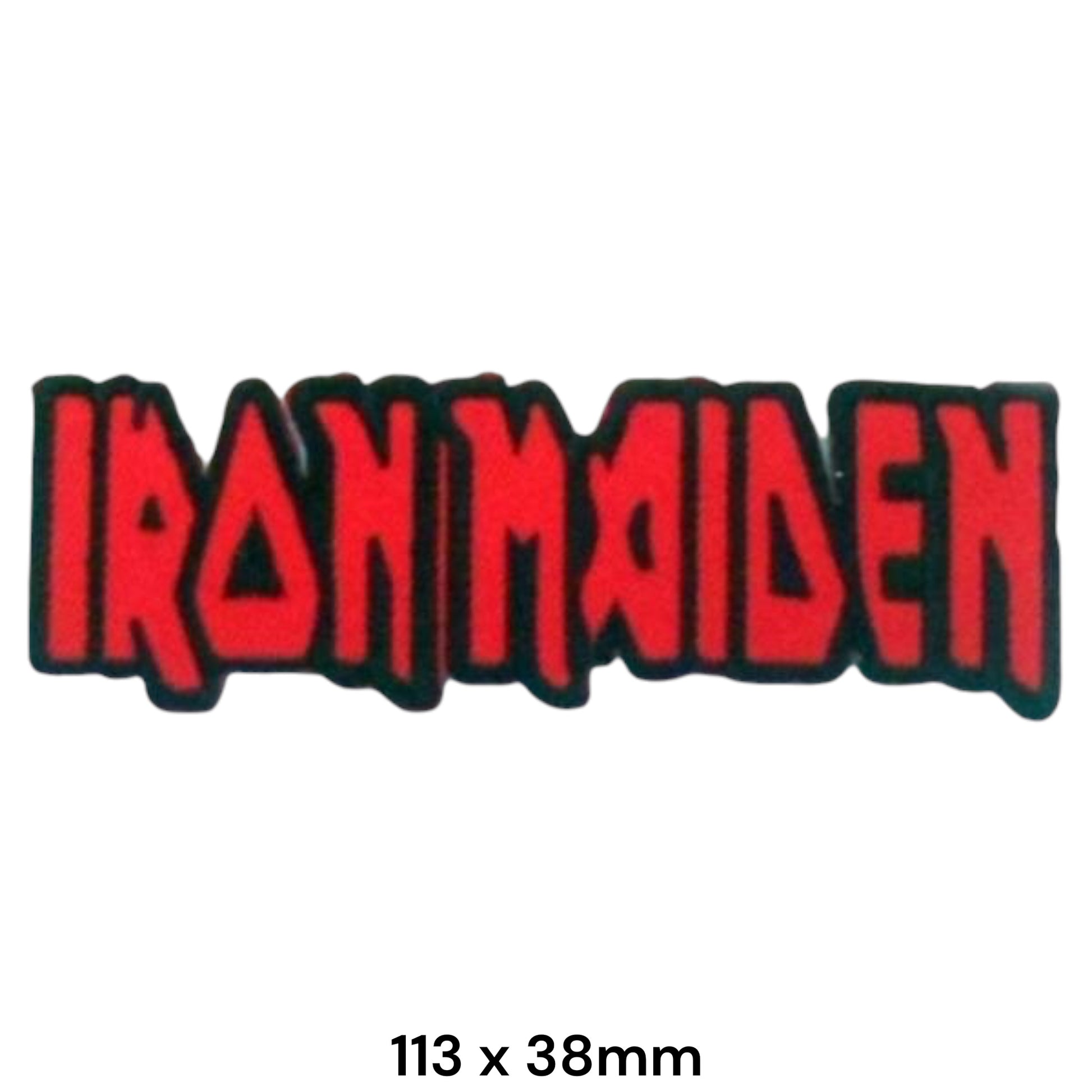 Iron Maiden Logo Red Embroidered Patch 113x38mm – Red & Black