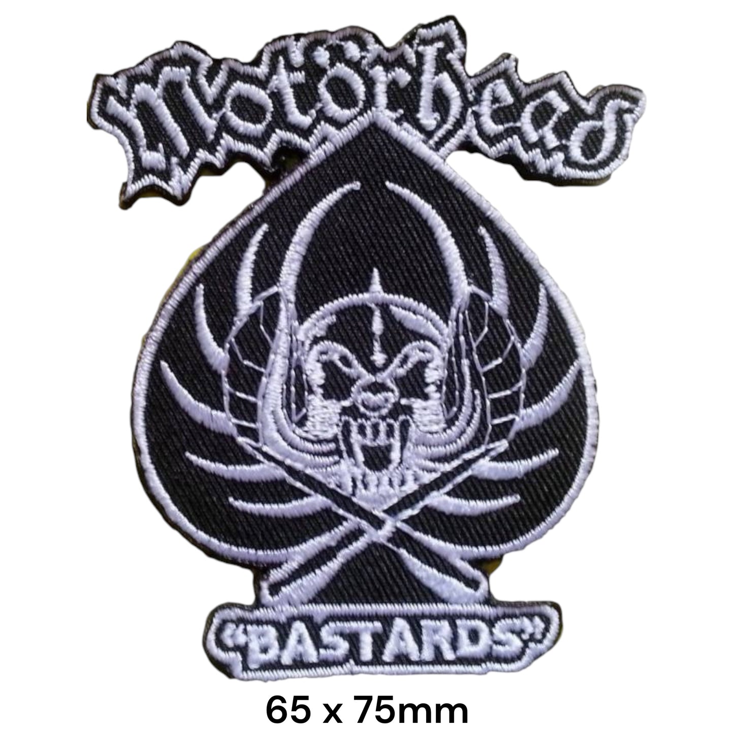 Motörhead Bastards Warpig Spade Embroidered Patch 65x75mm – Black & White