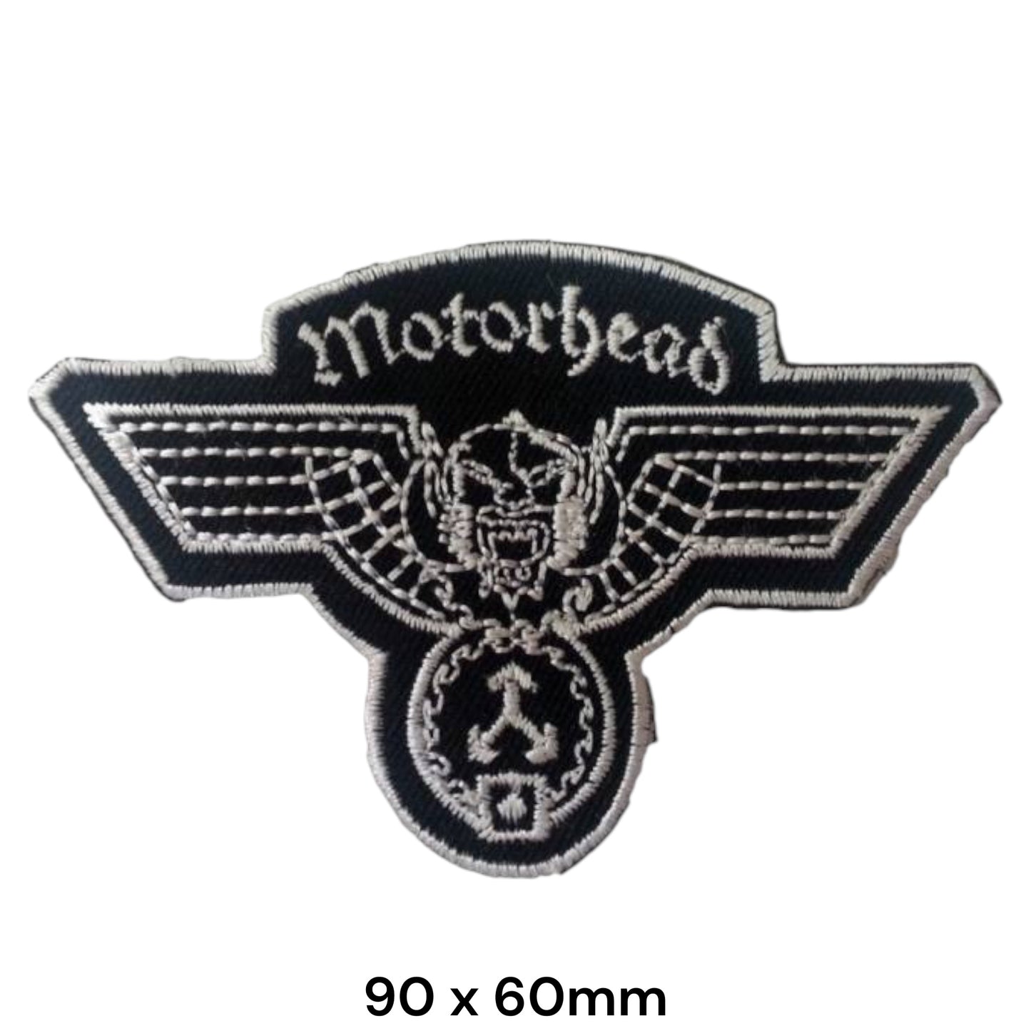 Motörhead Warpig Eagle Wings Embroidered Patch 90x60mm – Black & Silver