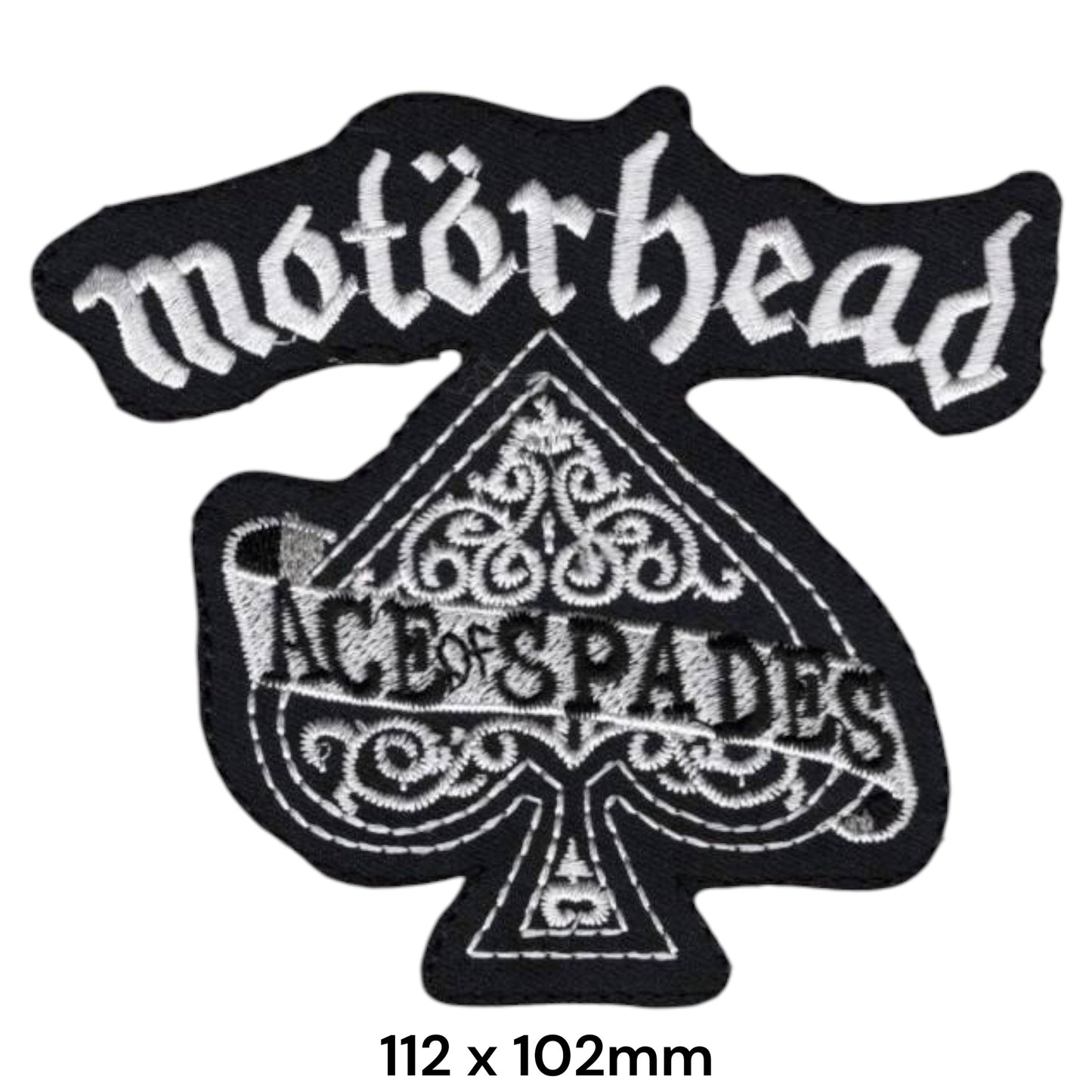 Motörhead Ace of Spades Embroidered Patch 112x102mm – Black & White