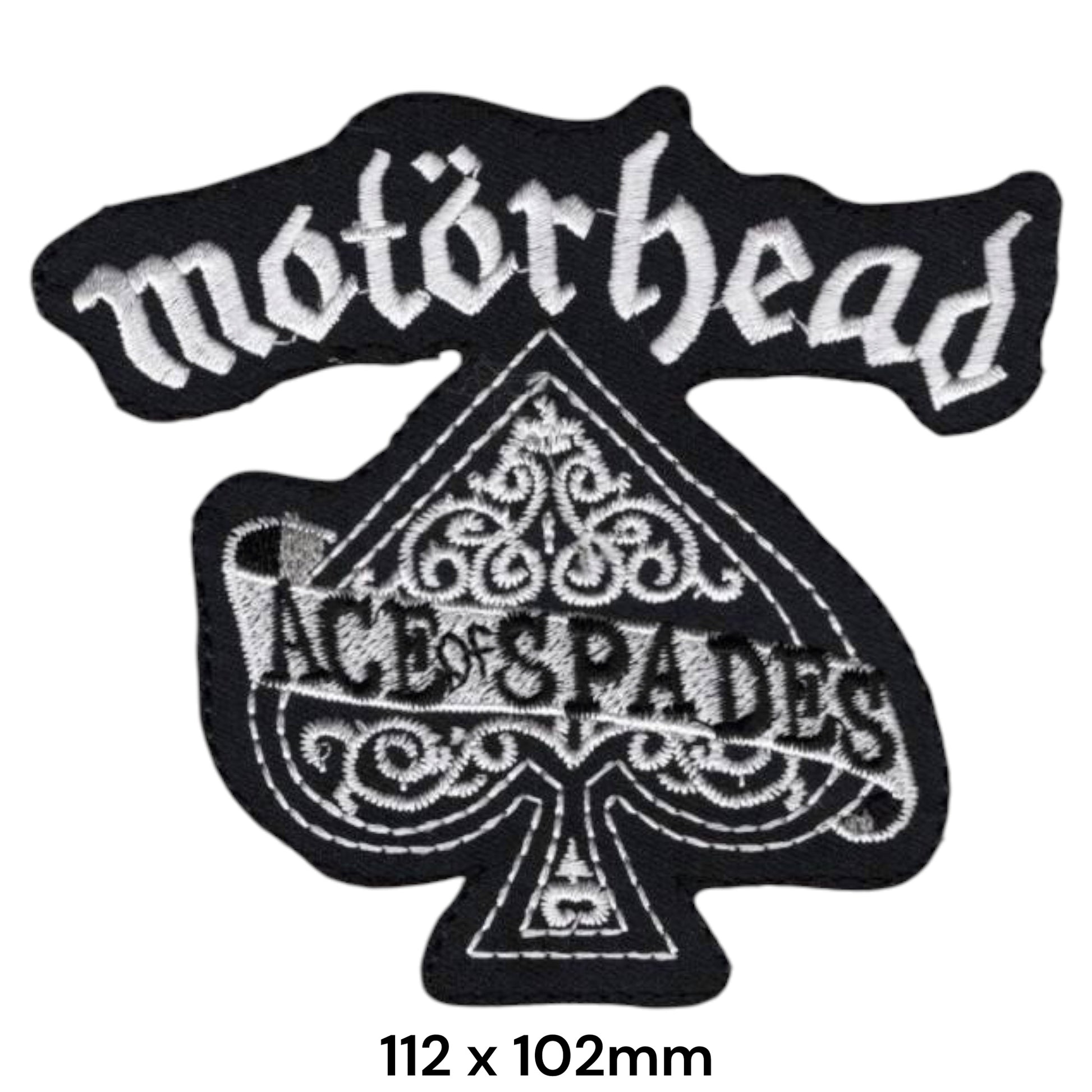 Motörhead Ace of Spades Embroidered Patch 112x102mm – Black & White