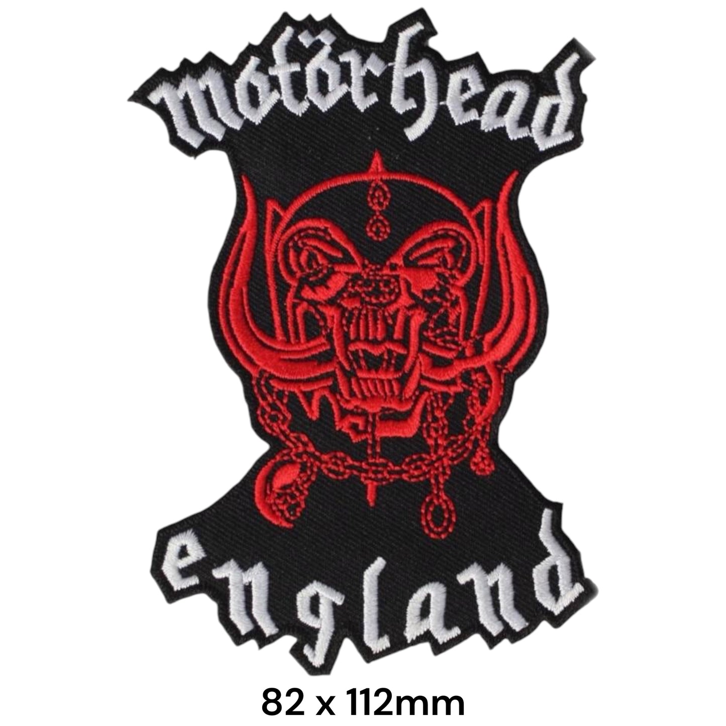 Motörhead England Warpig Red Embroidered Patch 82x112mm – Black, Red & White
