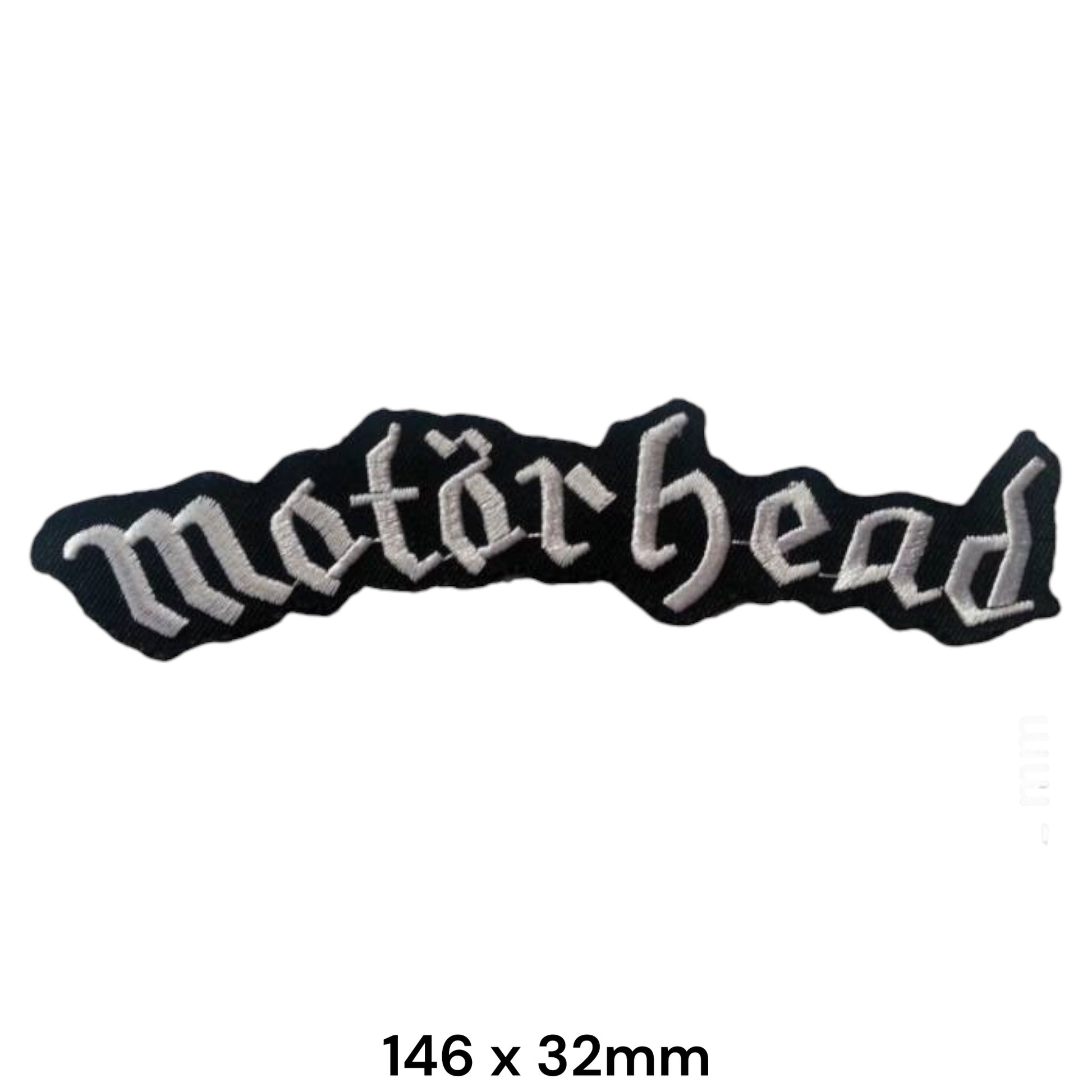 Motörhead Logo Script Strip Embroidered Patch 146x32mm – Black & White