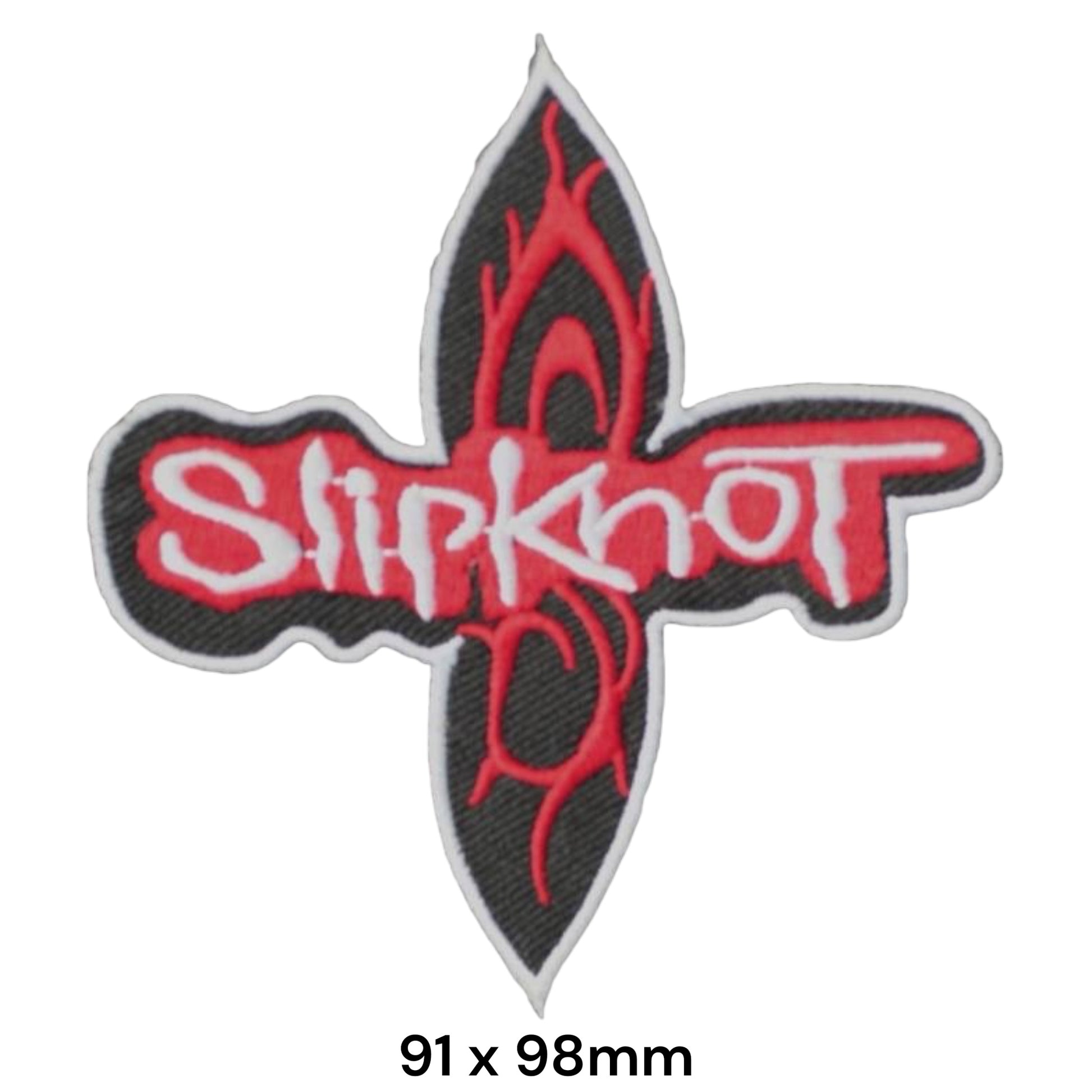 Slipknot Logo Nonagram Cross Embroidered Patch 91x98mm – Black, Red & White