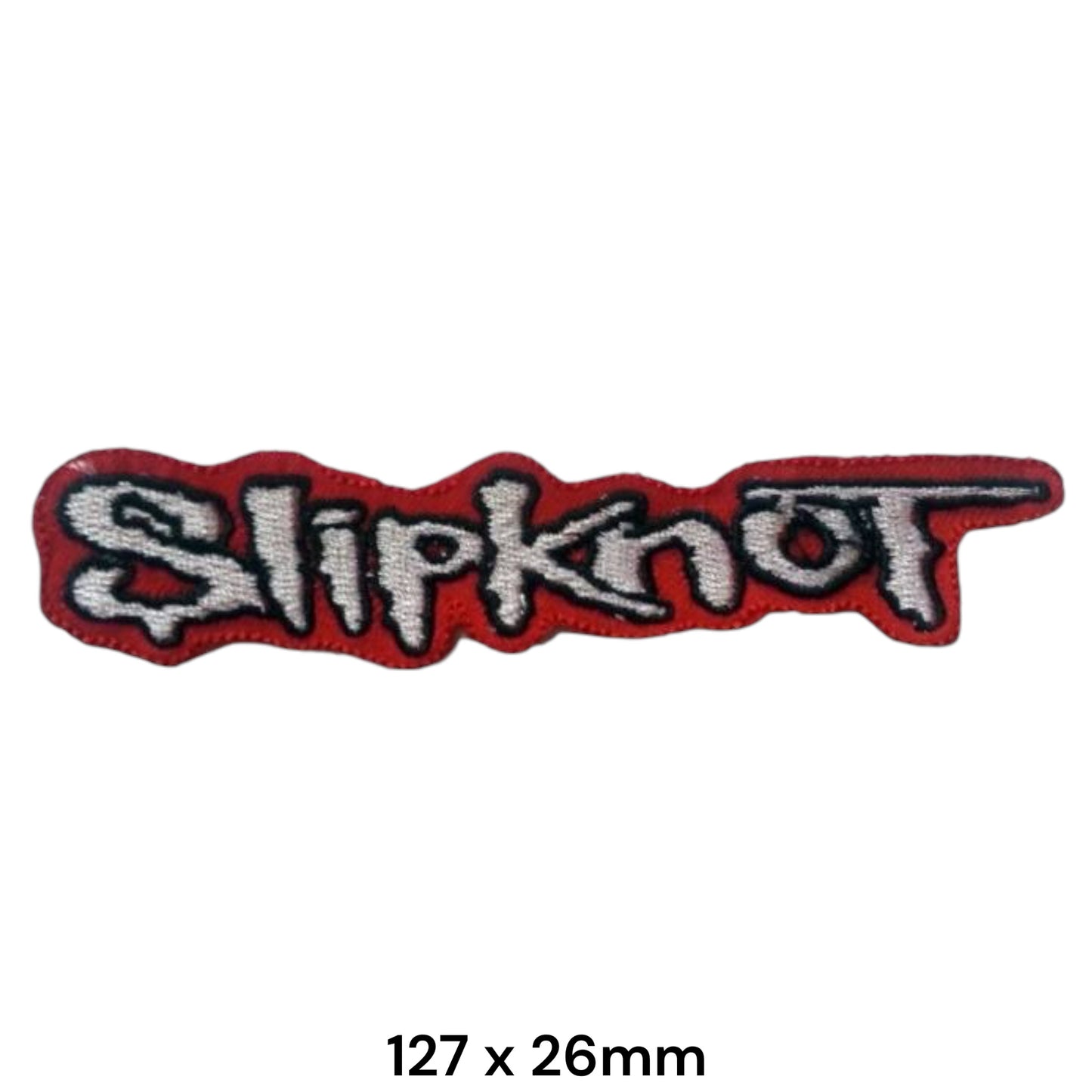 Slipknot Logo Strip Red Embroidered Patch 127x26mm – Red, Black & White