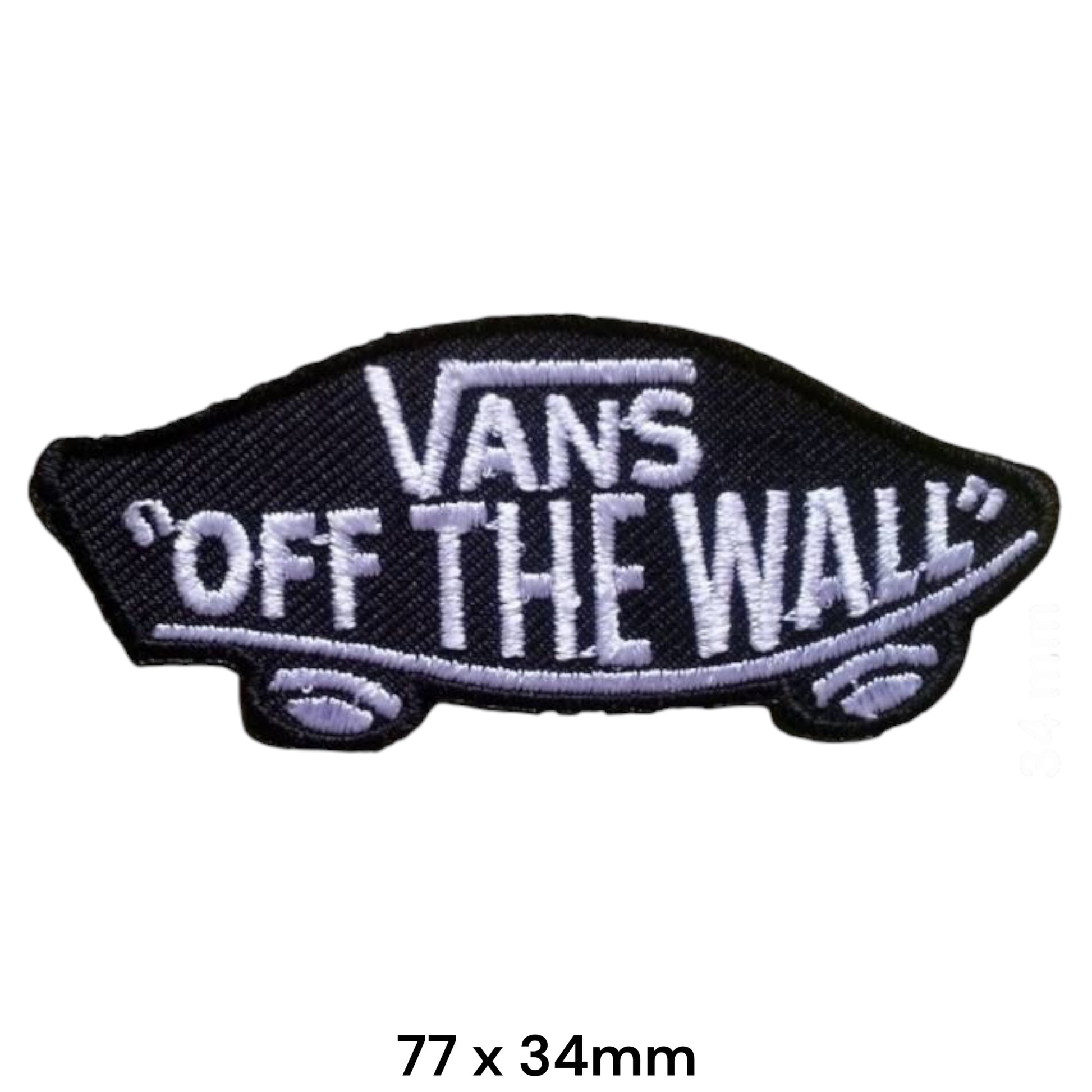 Vans Off The Wall Skateboard Embroidered Patch 77x34mm – Black & White