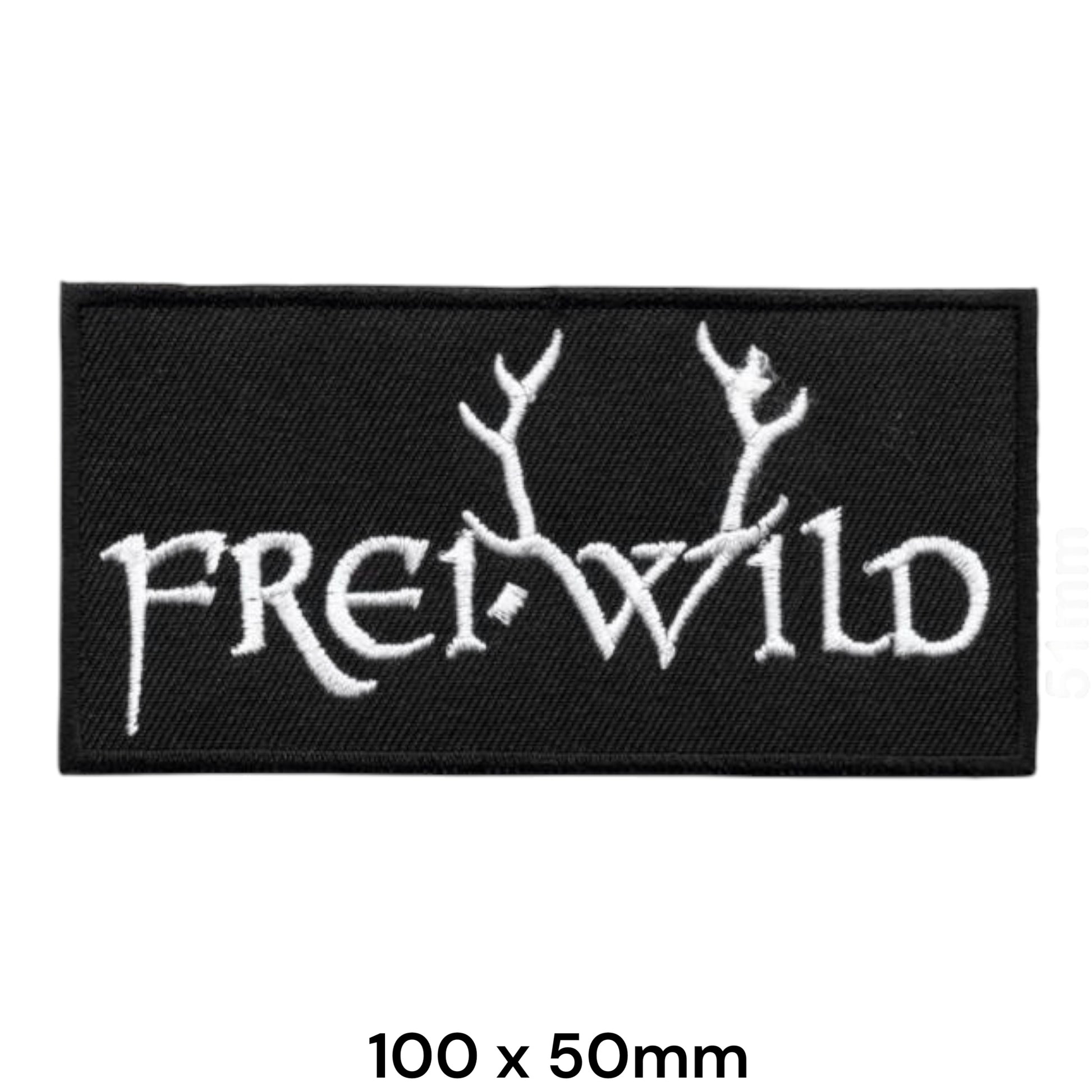 Frei.Wild Logo Antler Embroidered Patch 100x50mm – Black & White