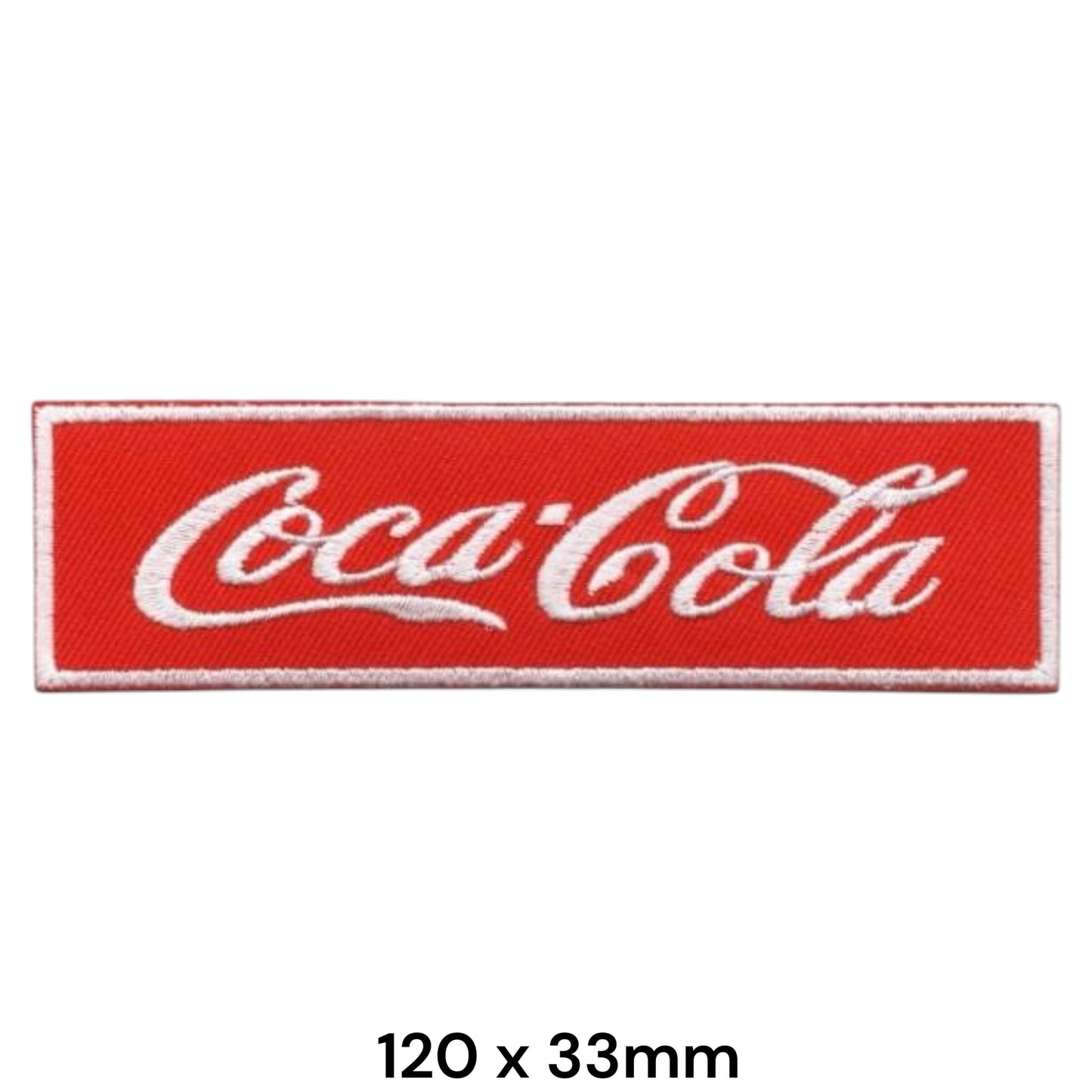 Coca-Cola Classic Logo Strip Embroidered Patch 120x33mm – Red & White