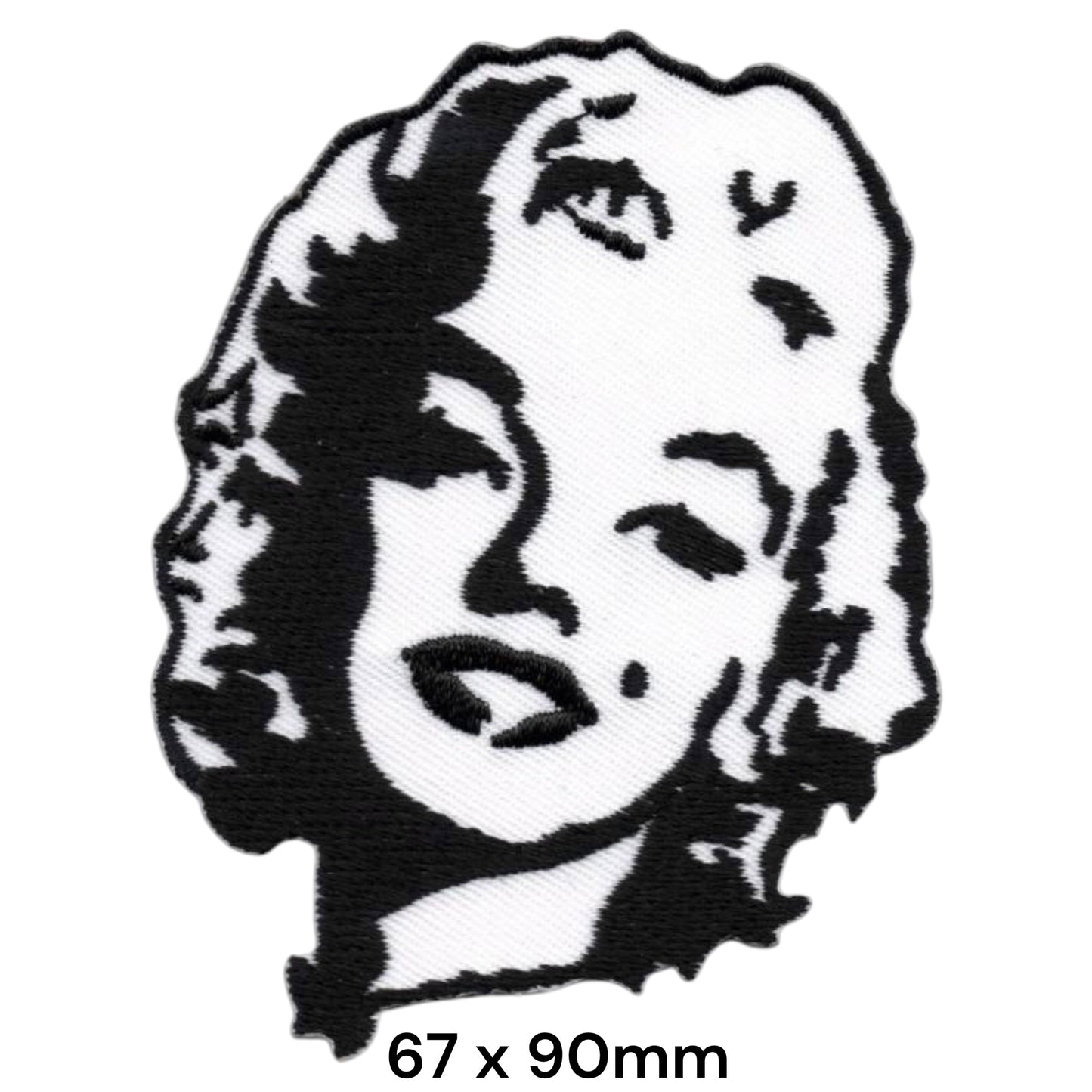 Marilyn Monroe Portrait Embroidered Patch 67x90mm – Black & White