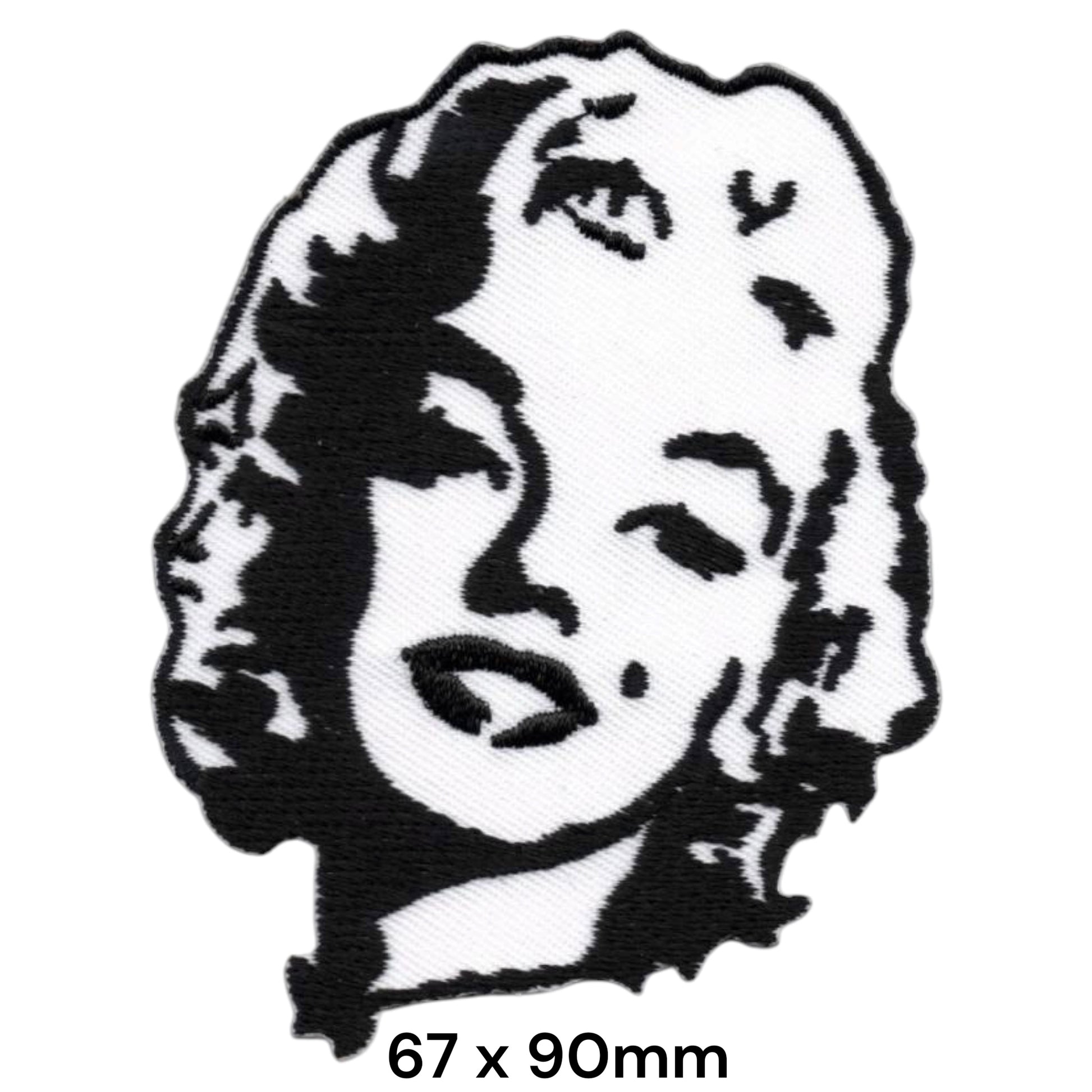 Marilyn Monroe Portrait Embroidered Patch 67x90mm – Black & White