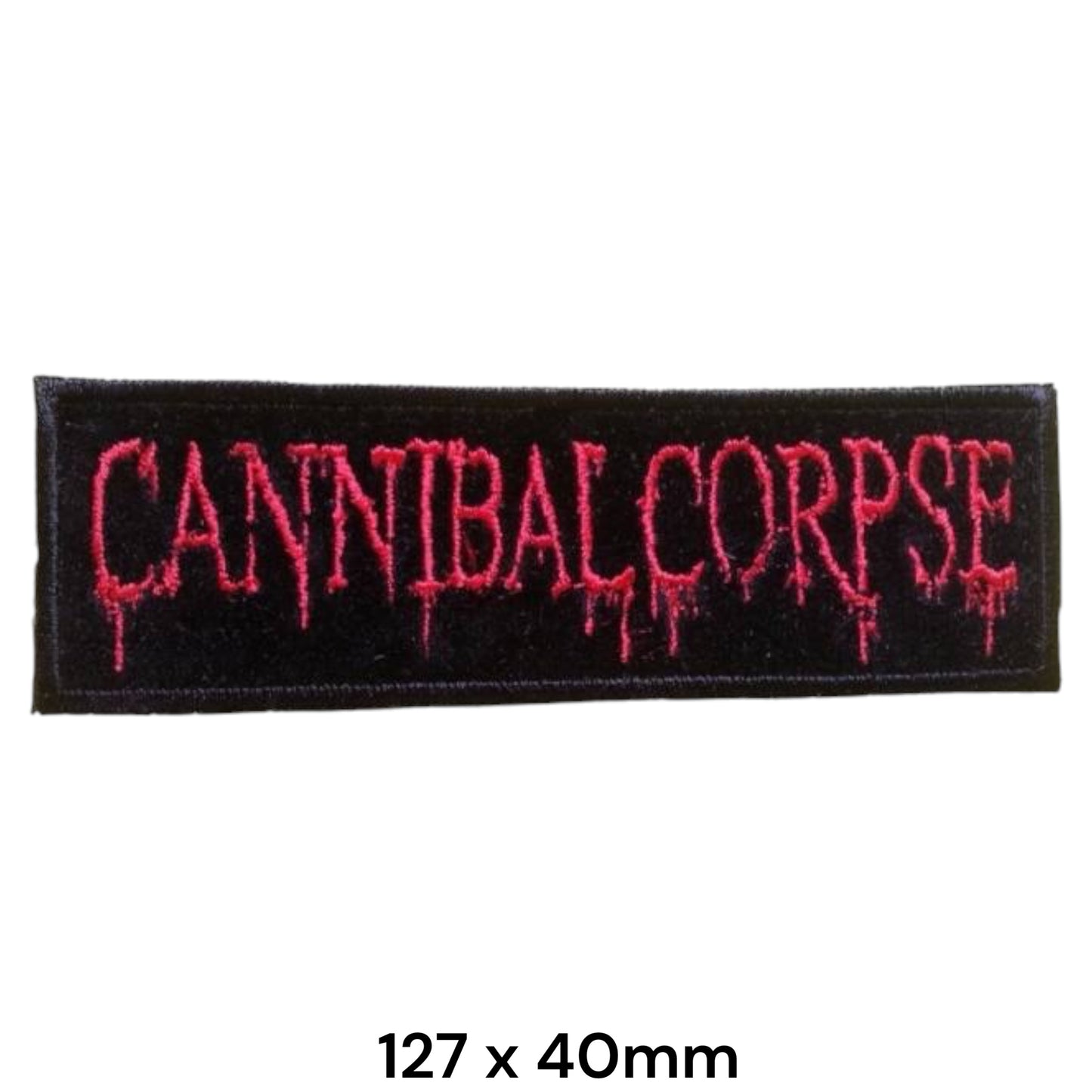 Cannibal Corpse Dripping Blood Logo Embroidered Patch 127x40mm – Black & Red