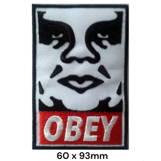 Obey Giant Face Embroidered Patch 60x93mm – Black, White & Red