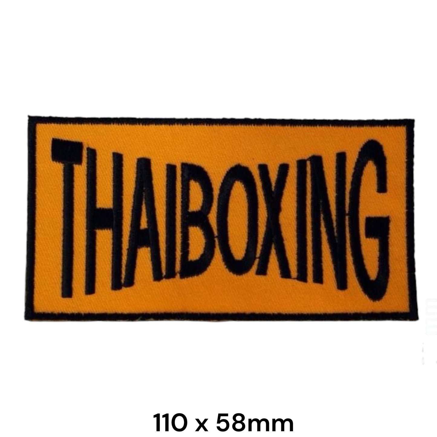 Thaiboxing Embroidered Patch 110x58mm – Orange & Black