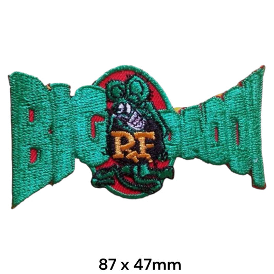 Rat Fink Big Daddy Roth Embroidered Patch 87x47mm – Green, Red, Black & Gold