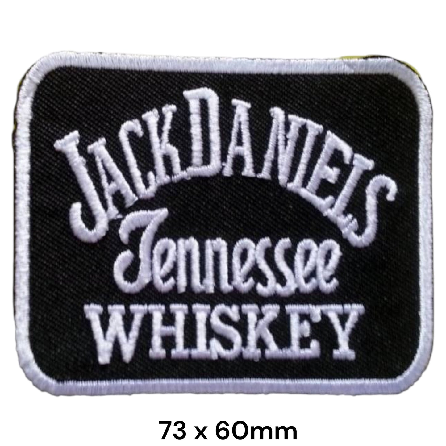 Jack Daniel's Tennessee Whiskey Text Embroidered Patch 73x60mm – Black & White