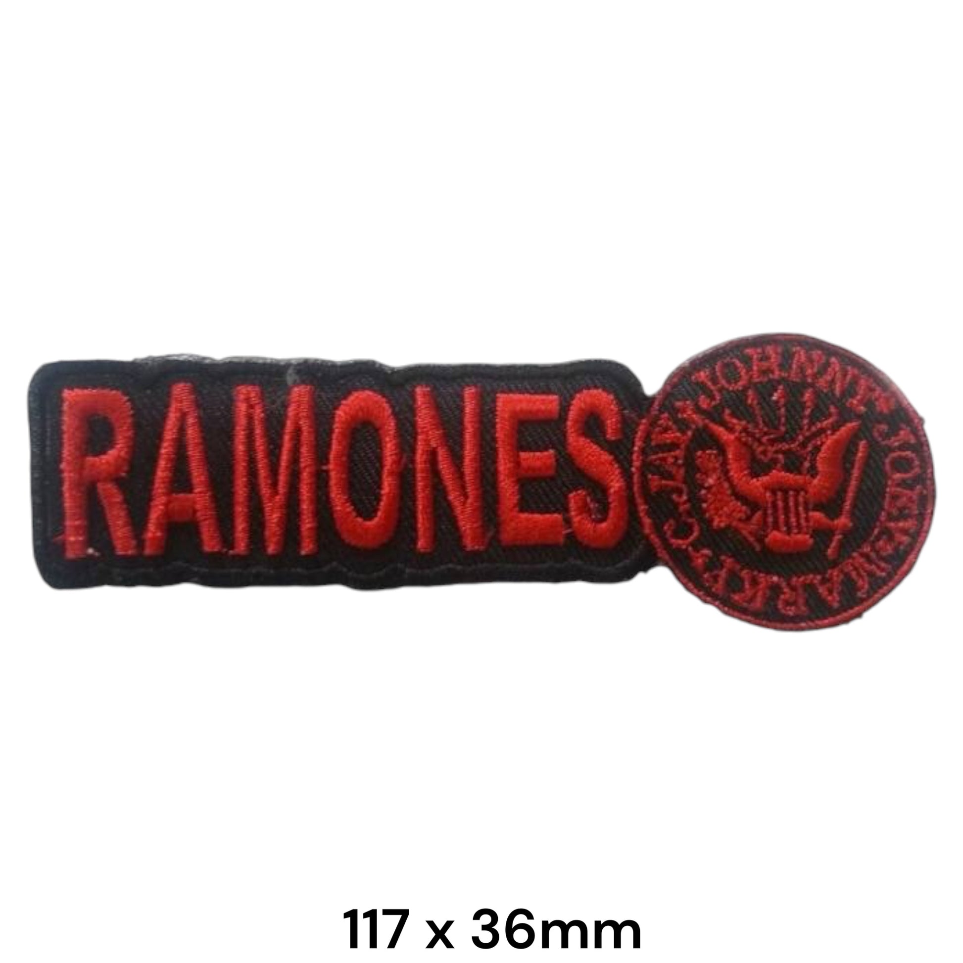 Ramones Presidential Seal Logo Embroidered Patch 117x36mm – Black & Red