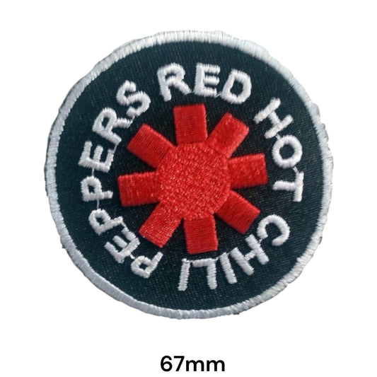 Red Hot Chili Peppers Asterisk Logo Round Embroidered Patch 67mm – Black, White & Red