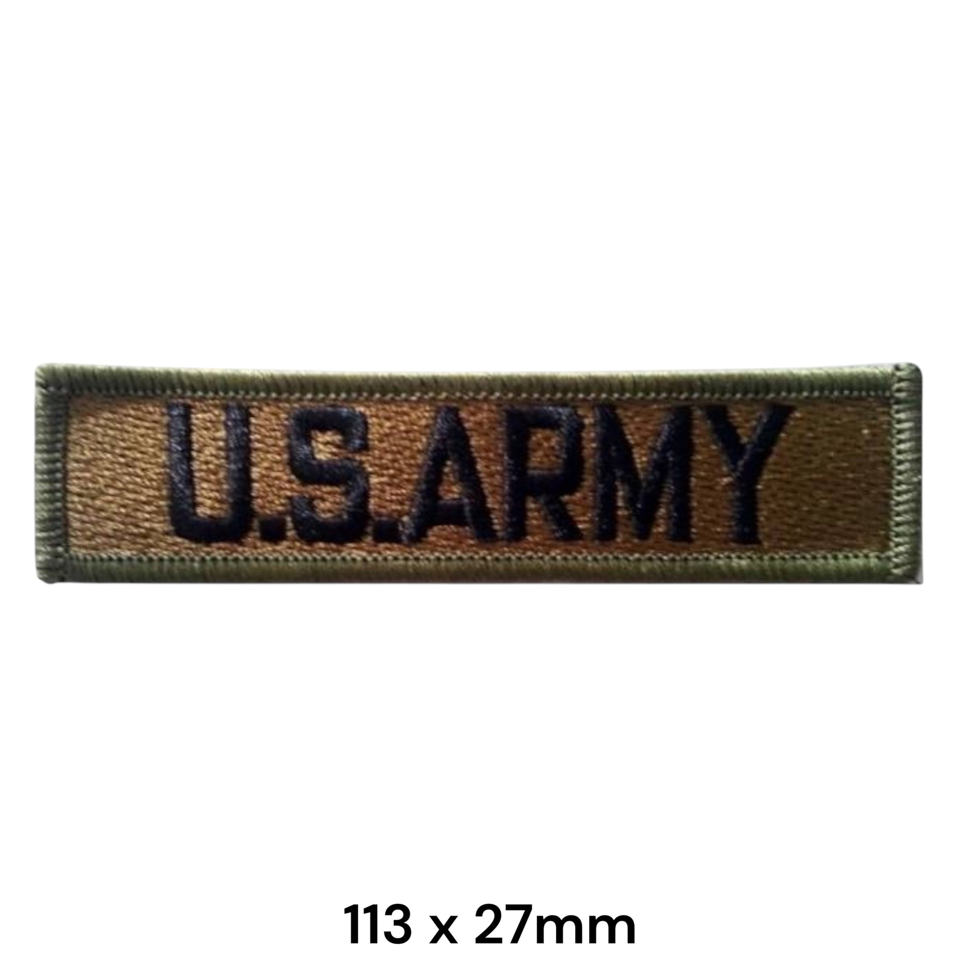 U.S. Army Name Tape Rectangular Embroidered Patch 113x27mm – Coyote Brown, Black & Olive
