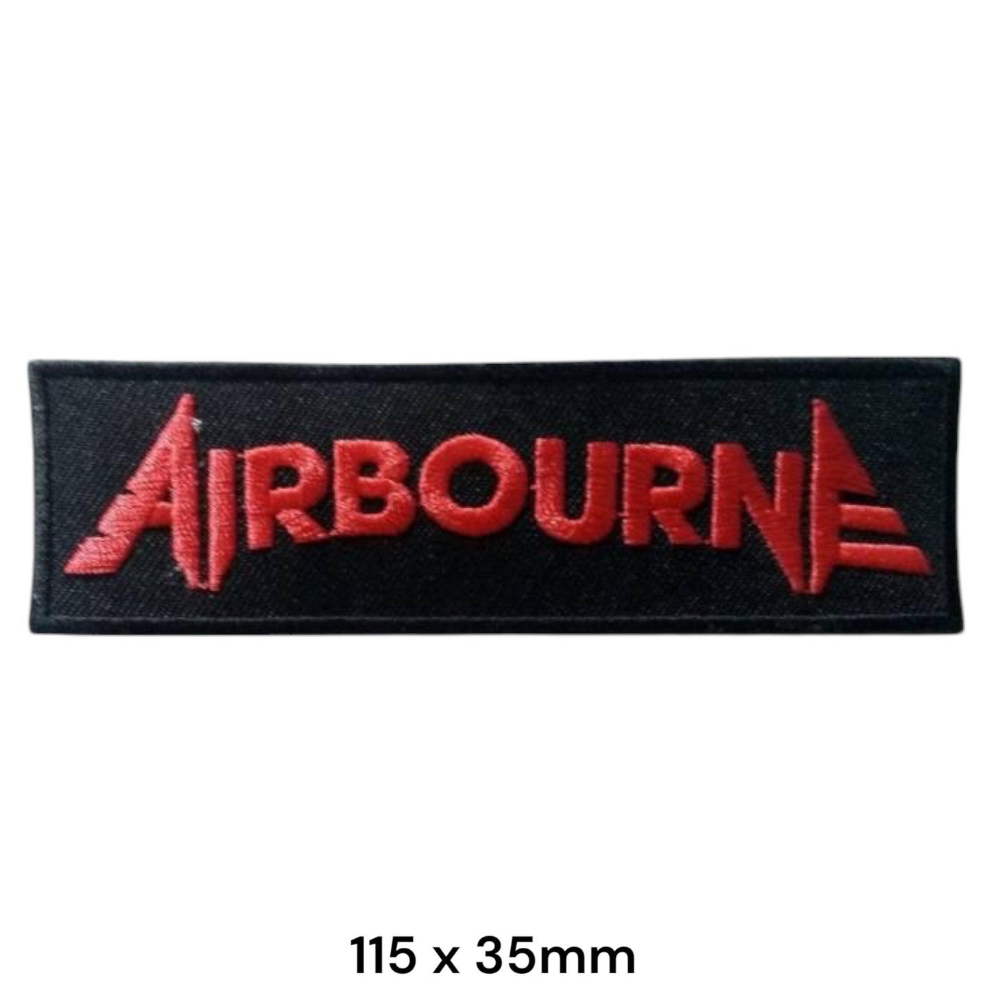 Airbourne Logo Rectangular Embroidered Patch 115x35mm – Black & Red
