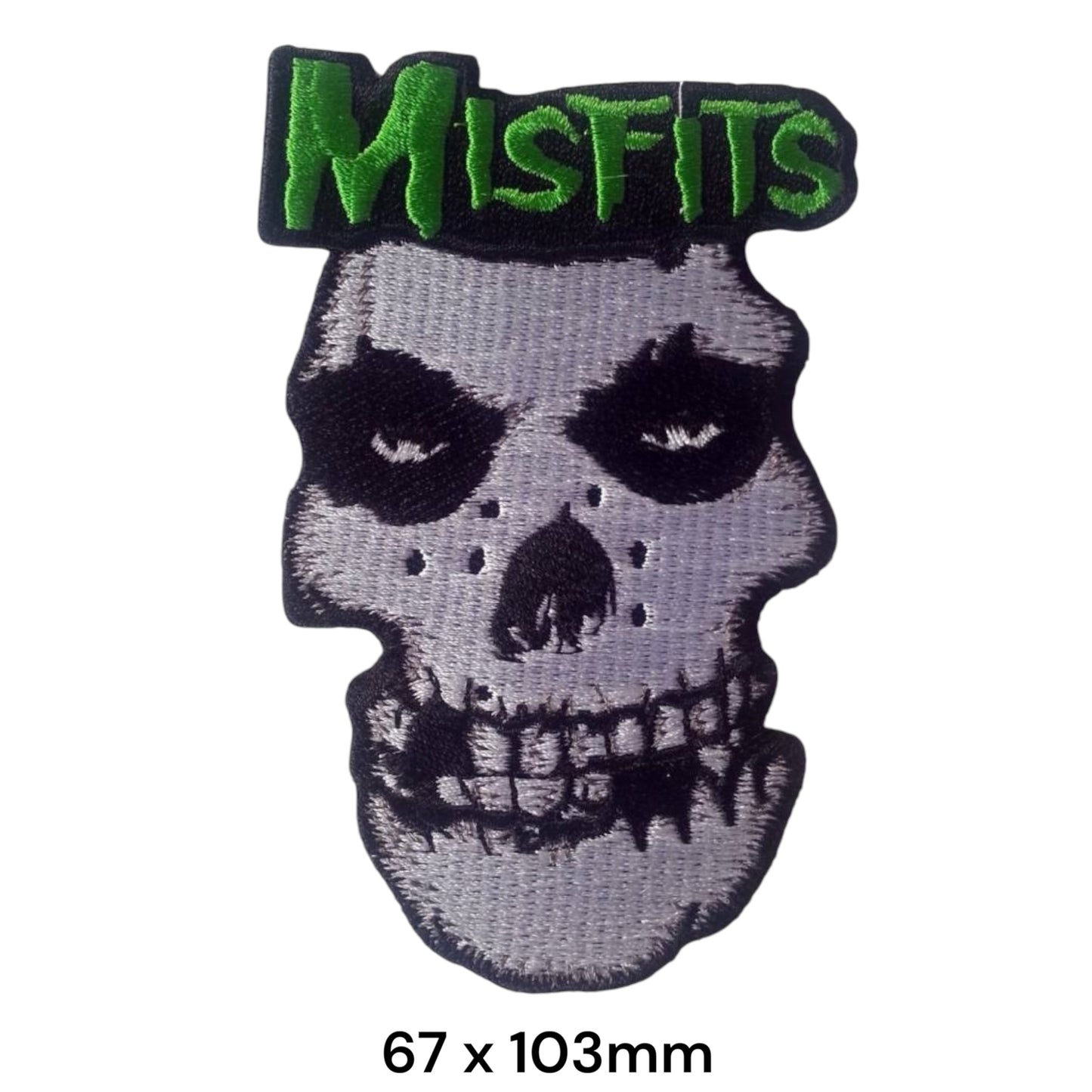 Misfits Crimson Ghost Skull Die-Cut Embroidered Patch 67x103mm – Black, Grey & Green