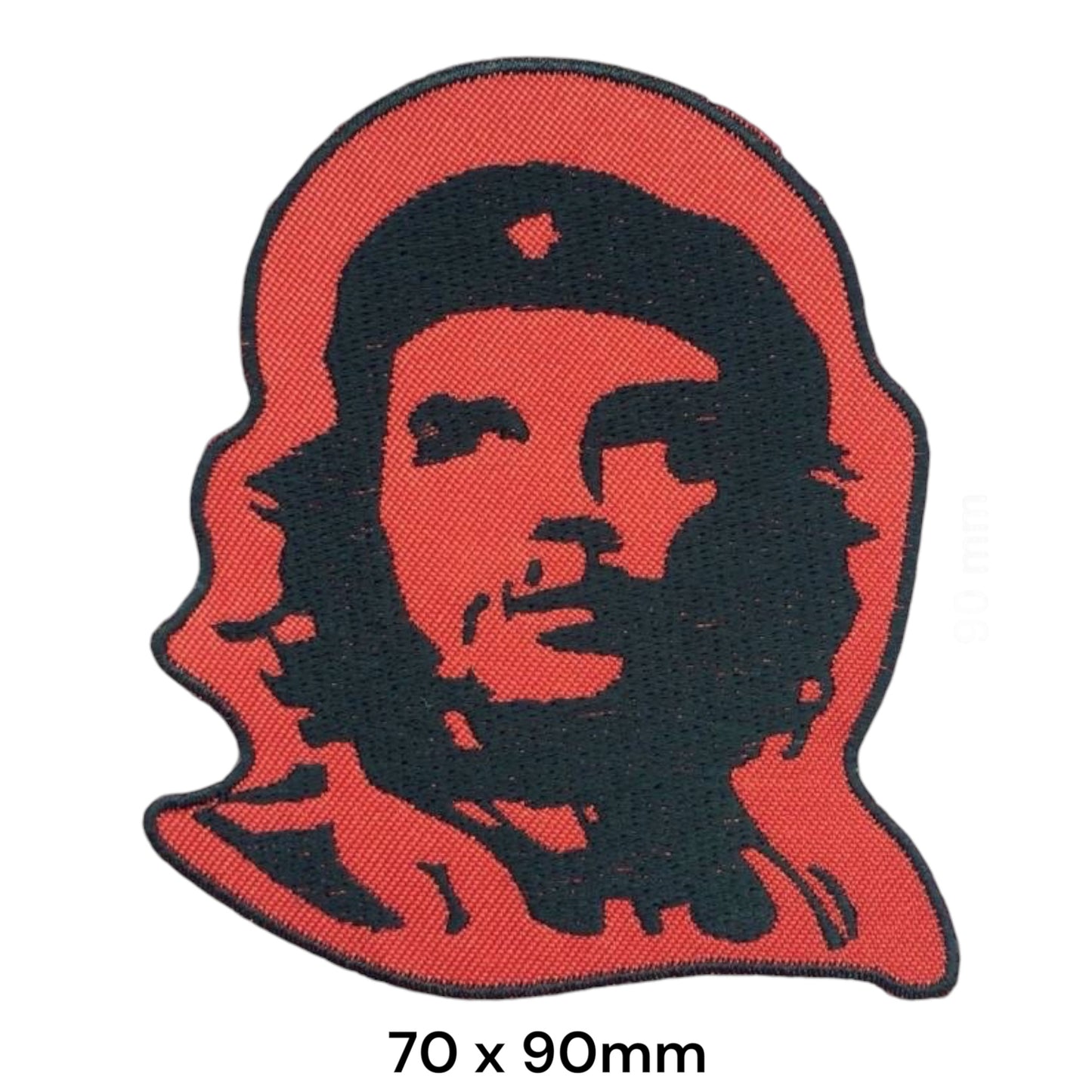 Che Guevara Portrait Die-Cut Embroidered Patch 70x90mm – Red & Black