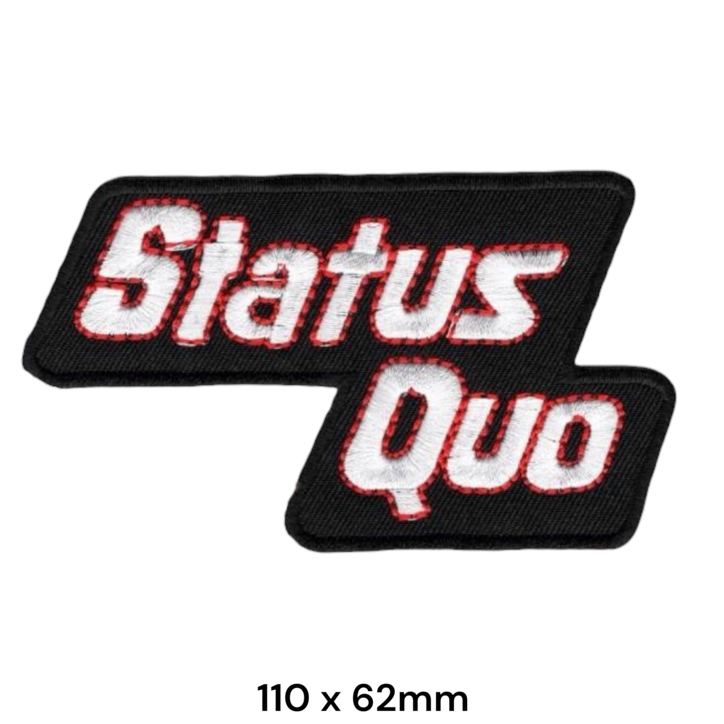 Status Quo Logo Die-Cut Embroidered Patch 110x62mm – White, Red & Black