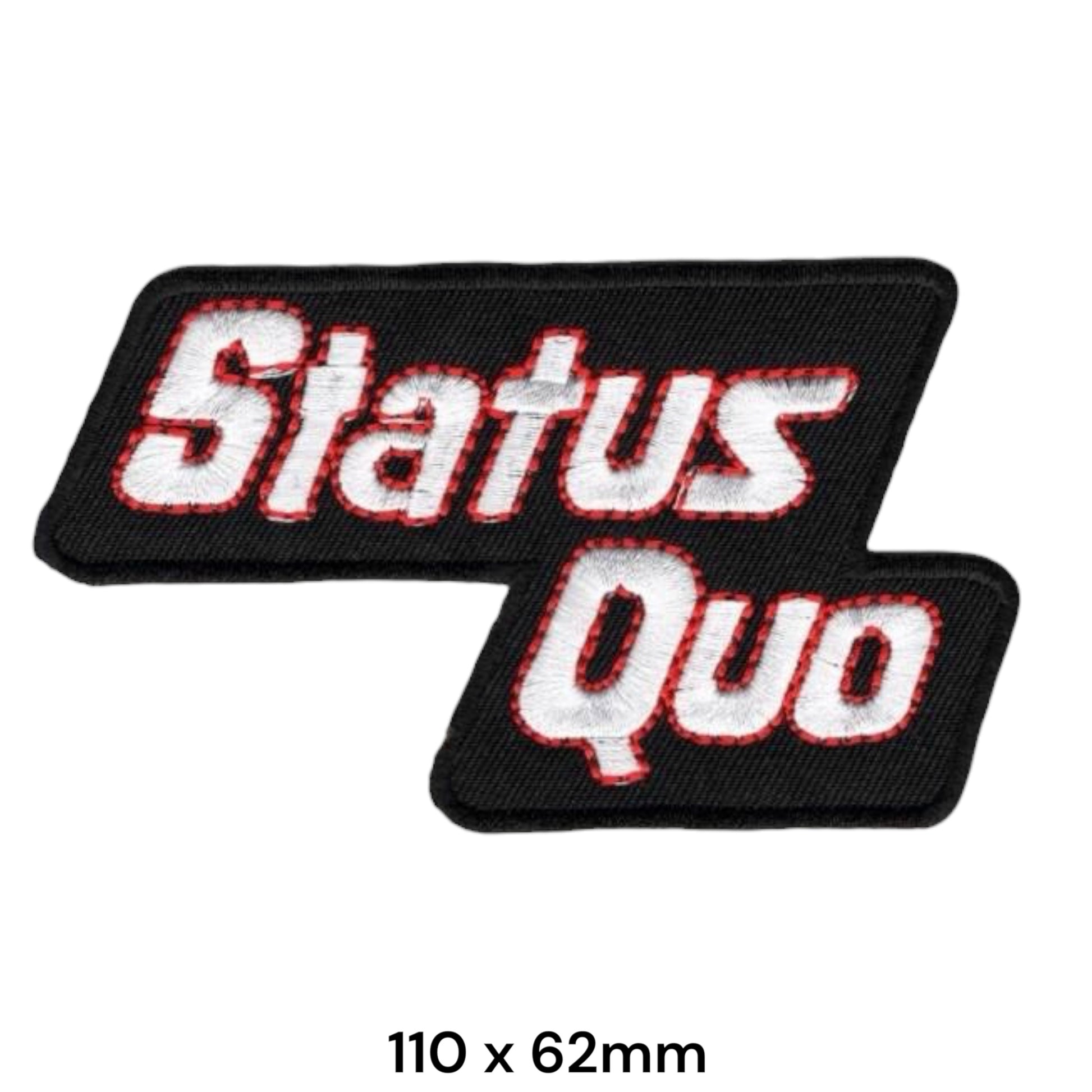 Status Quo Logo Die-Cut Embroidered Patch 110x62mm – White, Red & Black