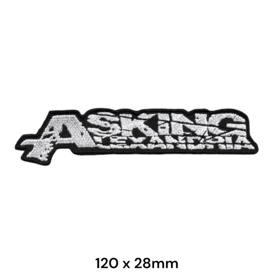 Asking Alexandria Logo Die-Cut Embroidered Patch 120x28mm – White/Silver & Black