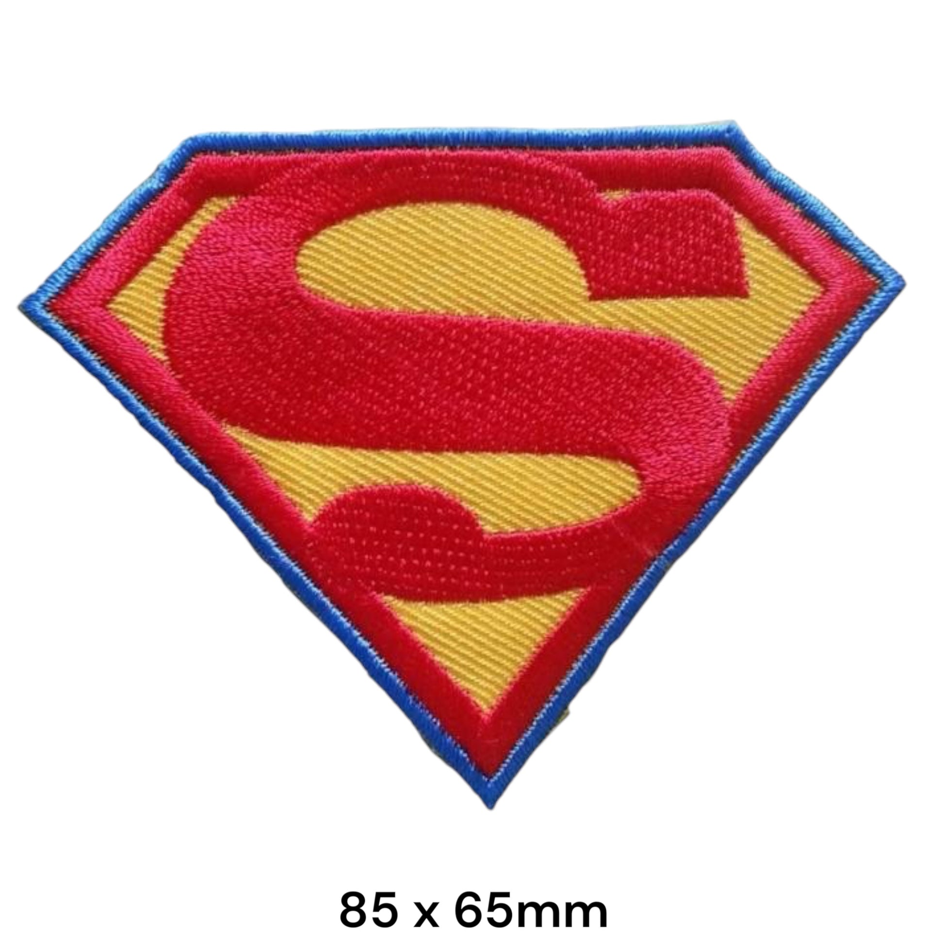 Superman S-Shield Logo Diamond Embroidered Patch 85x65mm – Red, Yellow & Blue