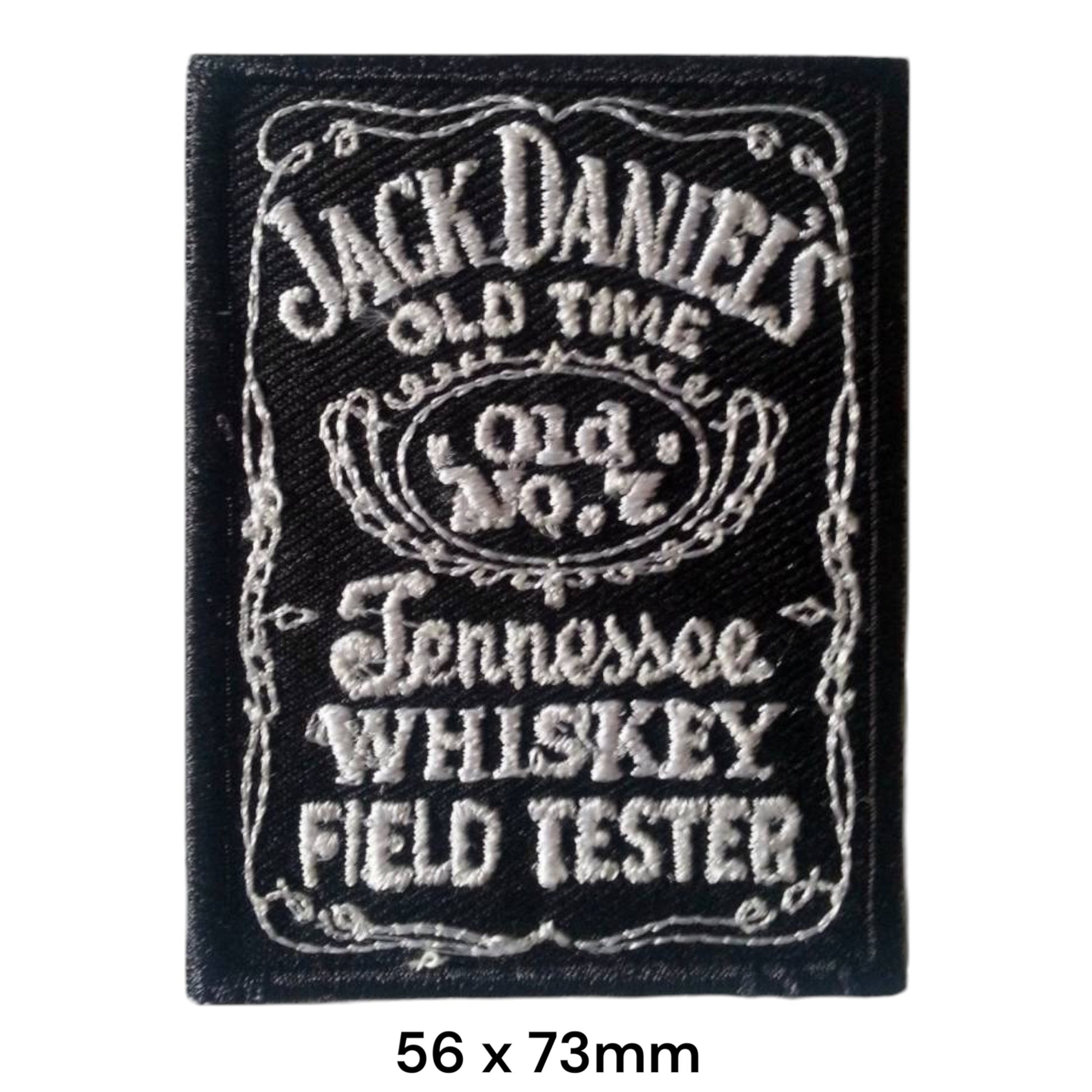 Jack Daniel's Old No. 7 Tennessee Whiskey Field Tester Rectangular Embroidered Patch 56x73mm – White/Silver & Black
