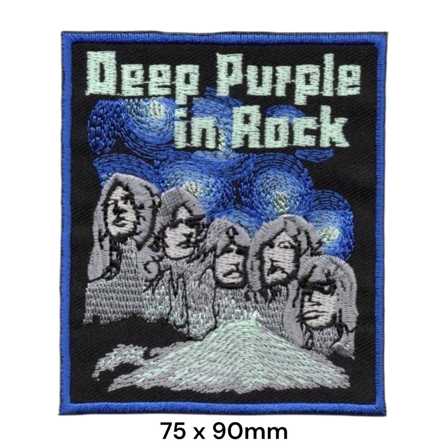 Deep Purple In Rock Album Art Square Embroidered Patch 75x90mm – Blue, Grey & Black