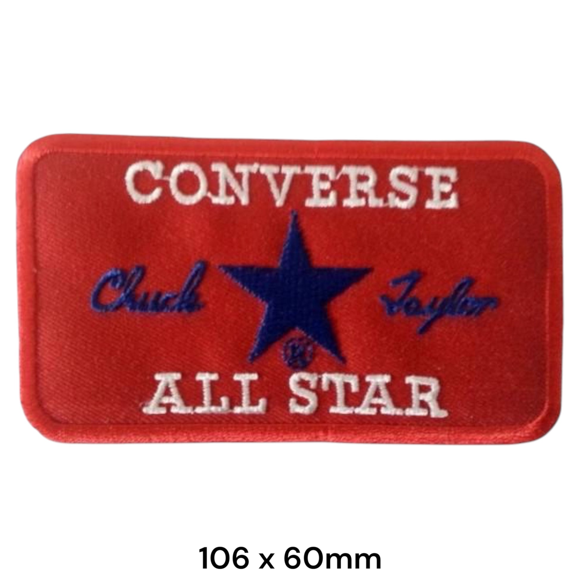 Converse Chuck Taylor All Star Rounded Rectangle Embroidered Patch 106x60mm – Red, Blue & White