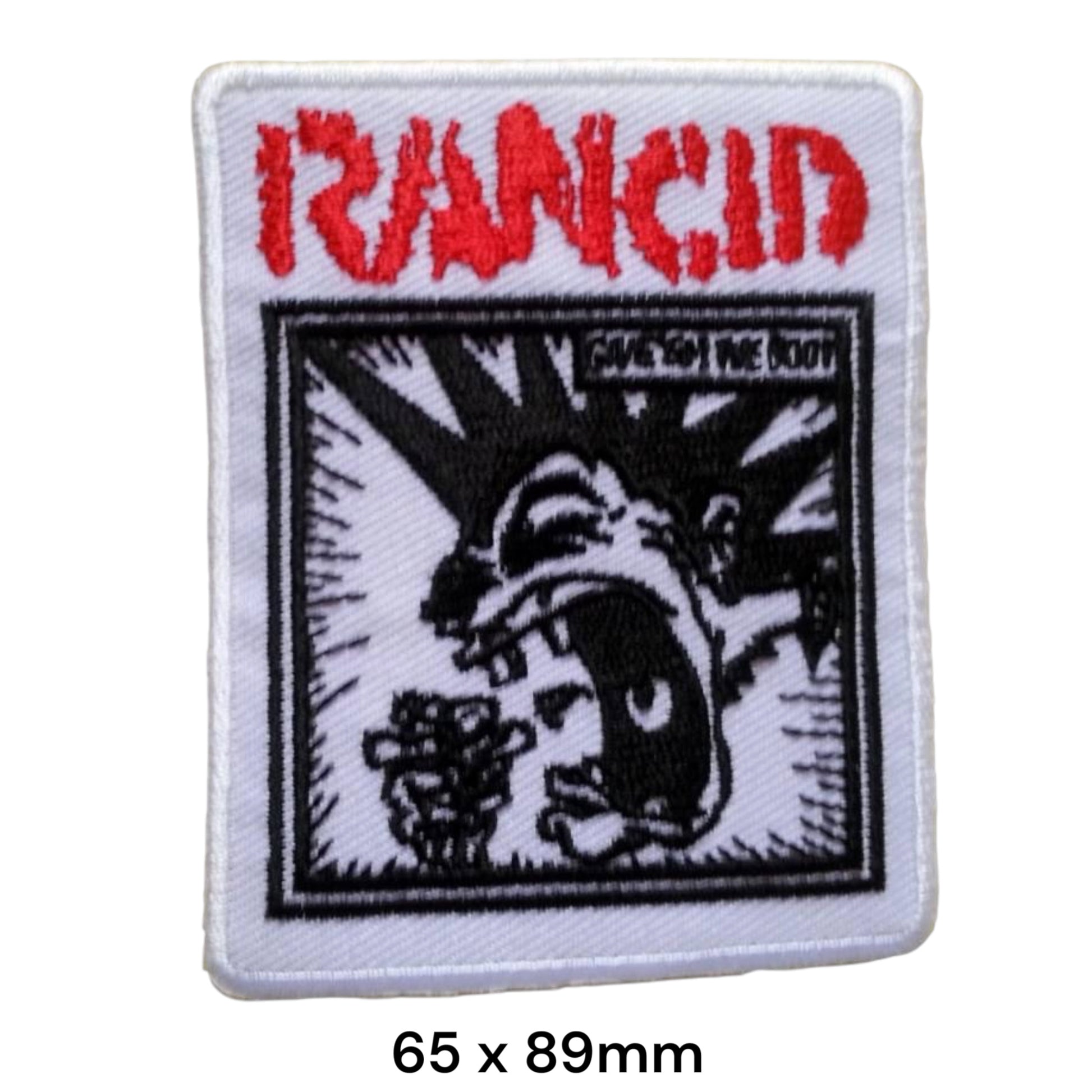 Rancid Give 'Em the Boot Album Art Square Embroidered Patch 65x89mm – Red, White & Black