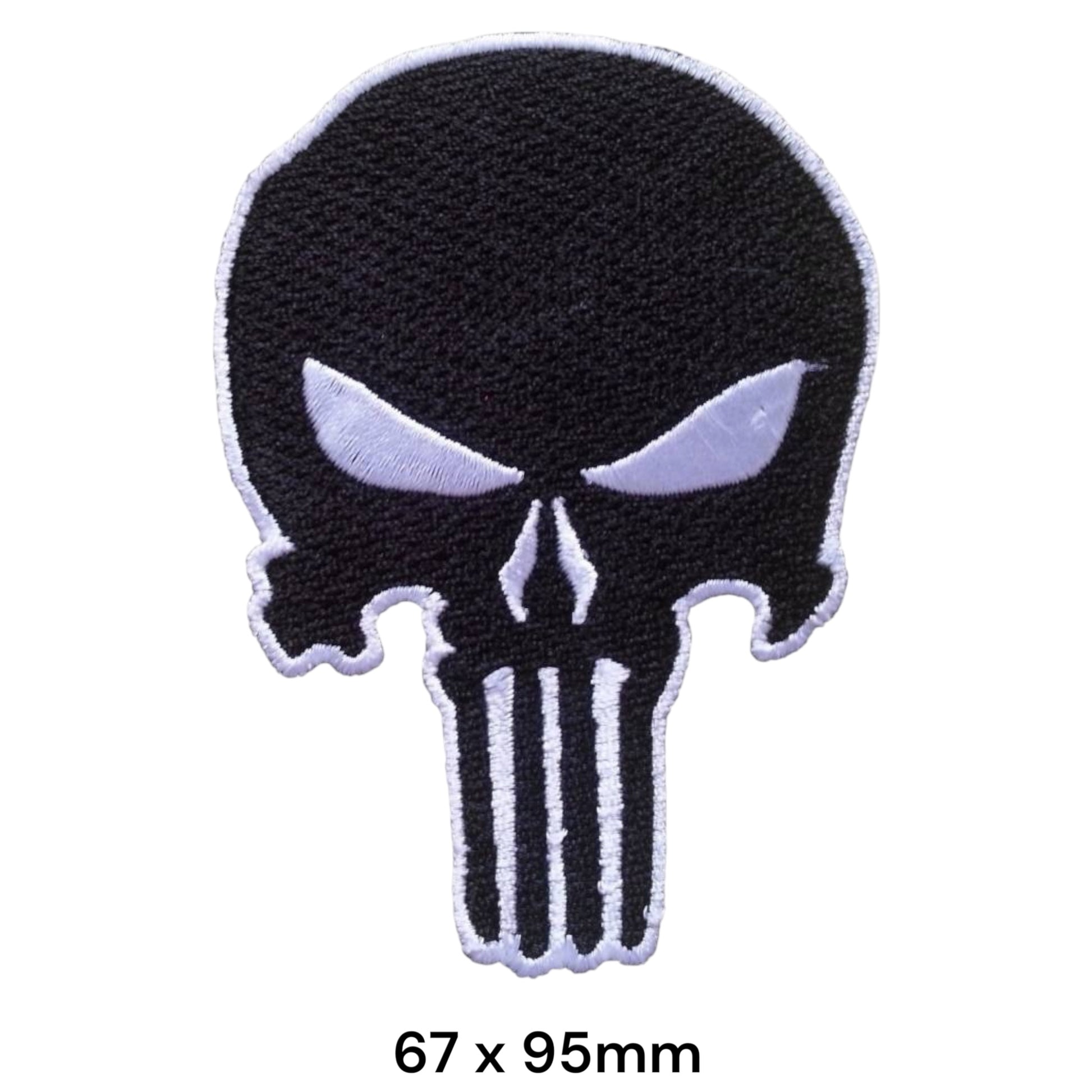 The Punisher Skull Die-Cut Embroidered Patch 67x95mm – Black & White