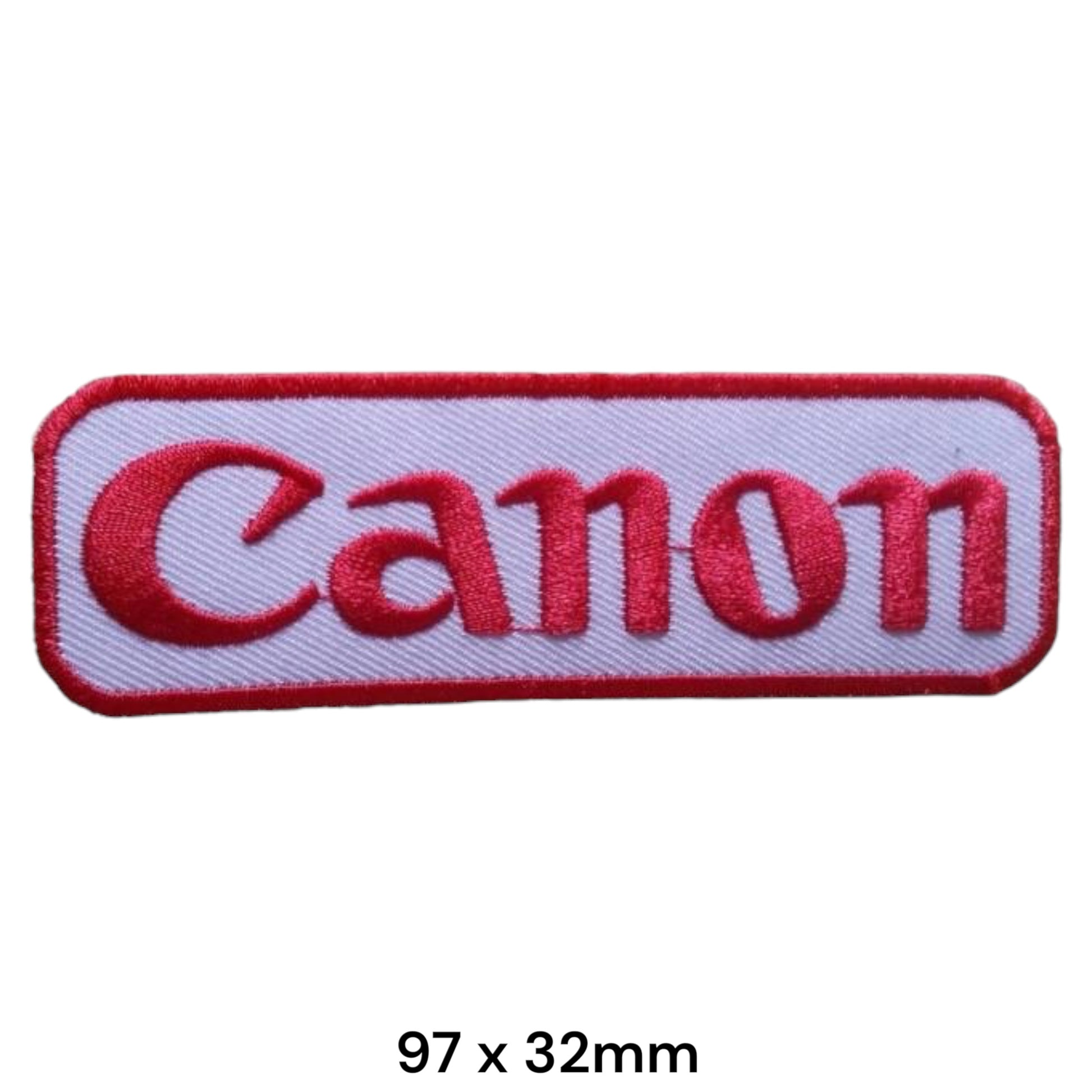 Canon Logo Rounded Rectangle Embroidered Patch 97x32mm – Red & White