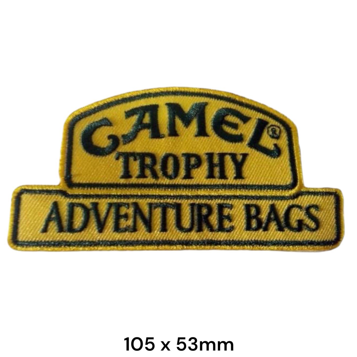 Camel Trophy Adventure Bags Die-Cut Embroidered Patch 105x53mm – Yellow & Black