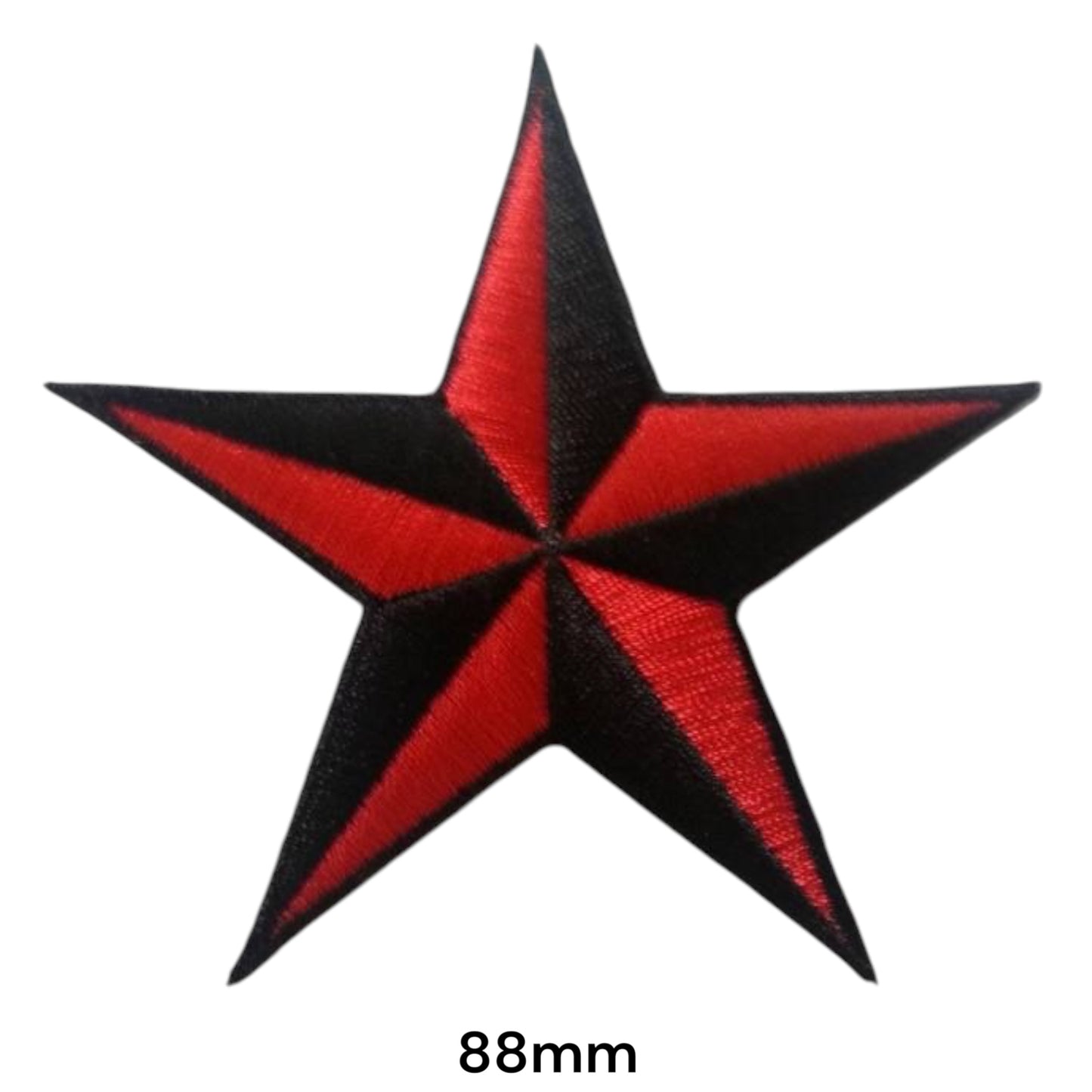 Nautical Star Red & Black Embroidered Patch Iron-On Sew-On Rockabilly Tattoo Badge