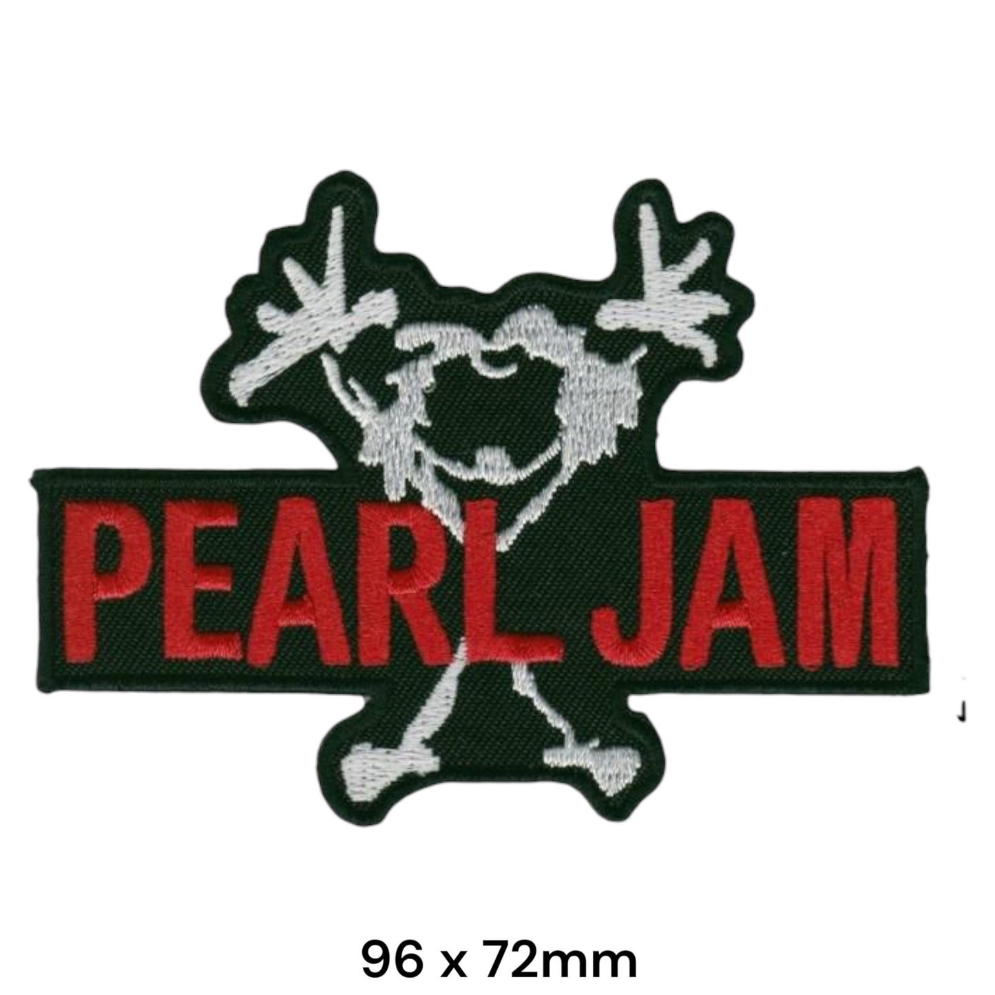 Pearl Jam Stickman Die-Cut Embroidered Patch 96x72mm – White, Red & Black