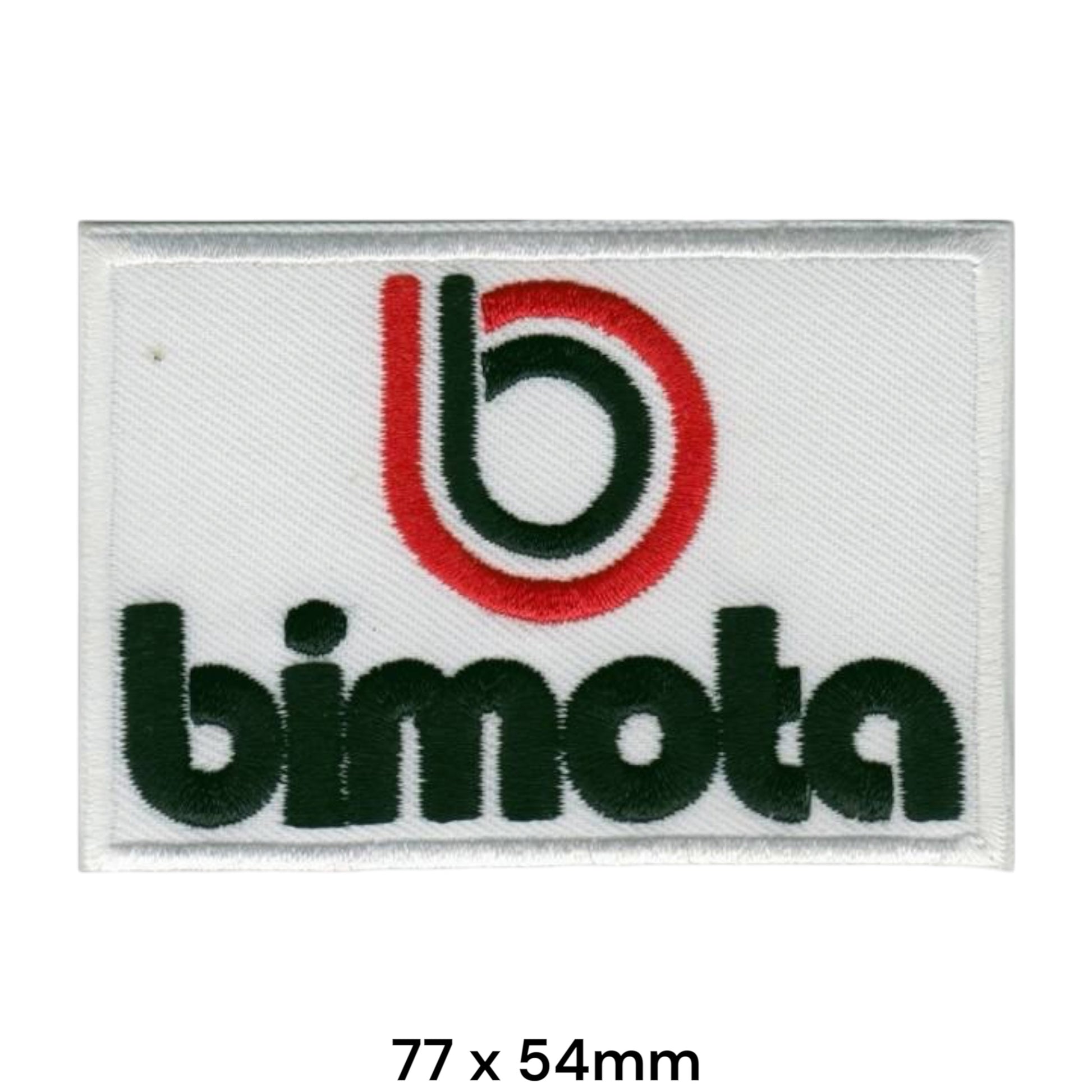 Bimota Motorcycle Logo Rectangular Embroidered Patch 77x54mm – Red, Black & White