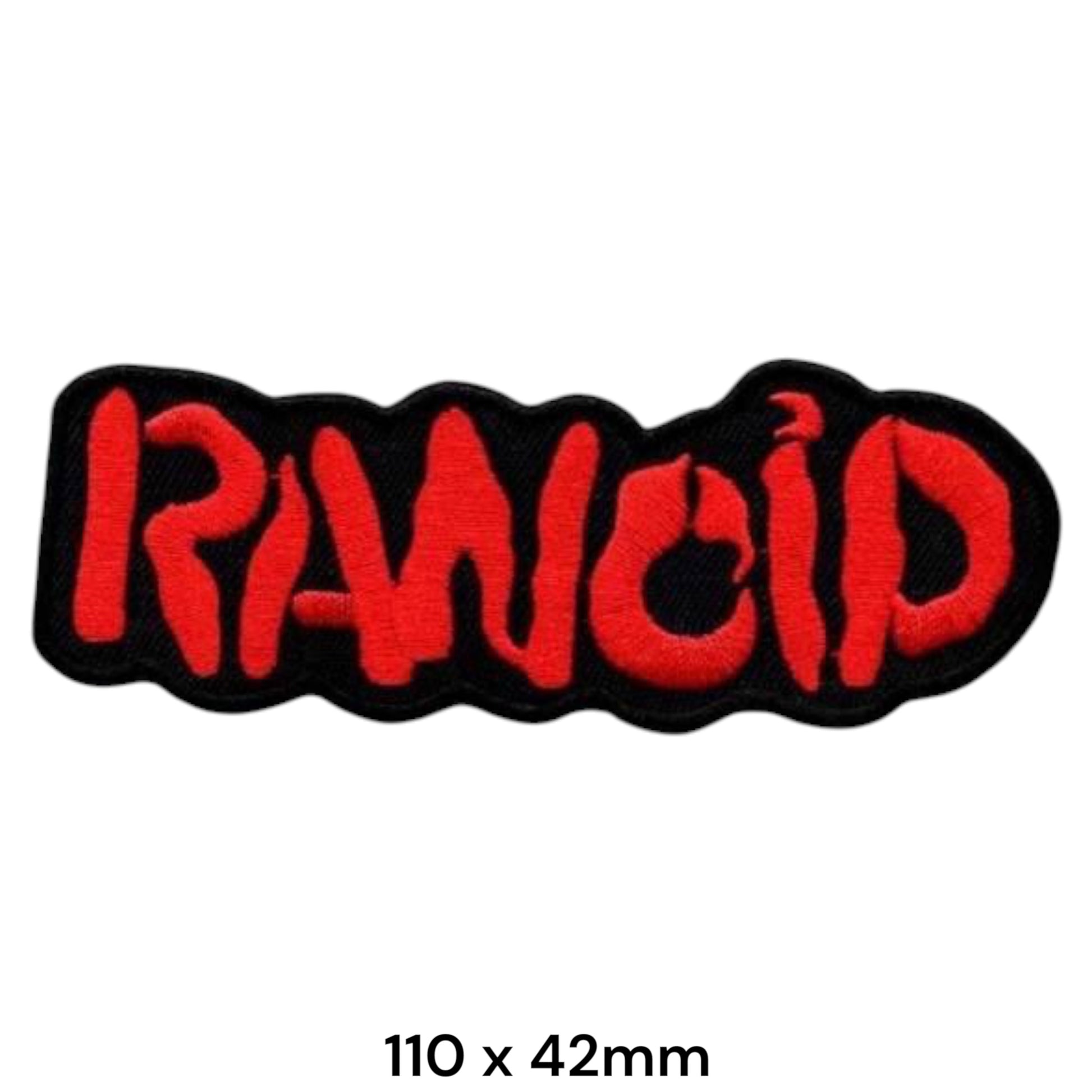 Rancid Logo Die-Cut Embroidered Patch 110x42mm – Red & Black