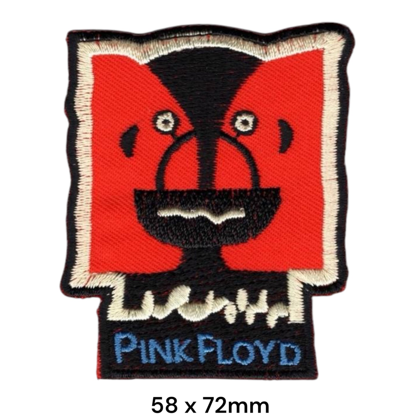Pink Floyd The Wall Screaming Face Die-Cut Embroidered Patch 58x72mm – Red, Black, White & Blue