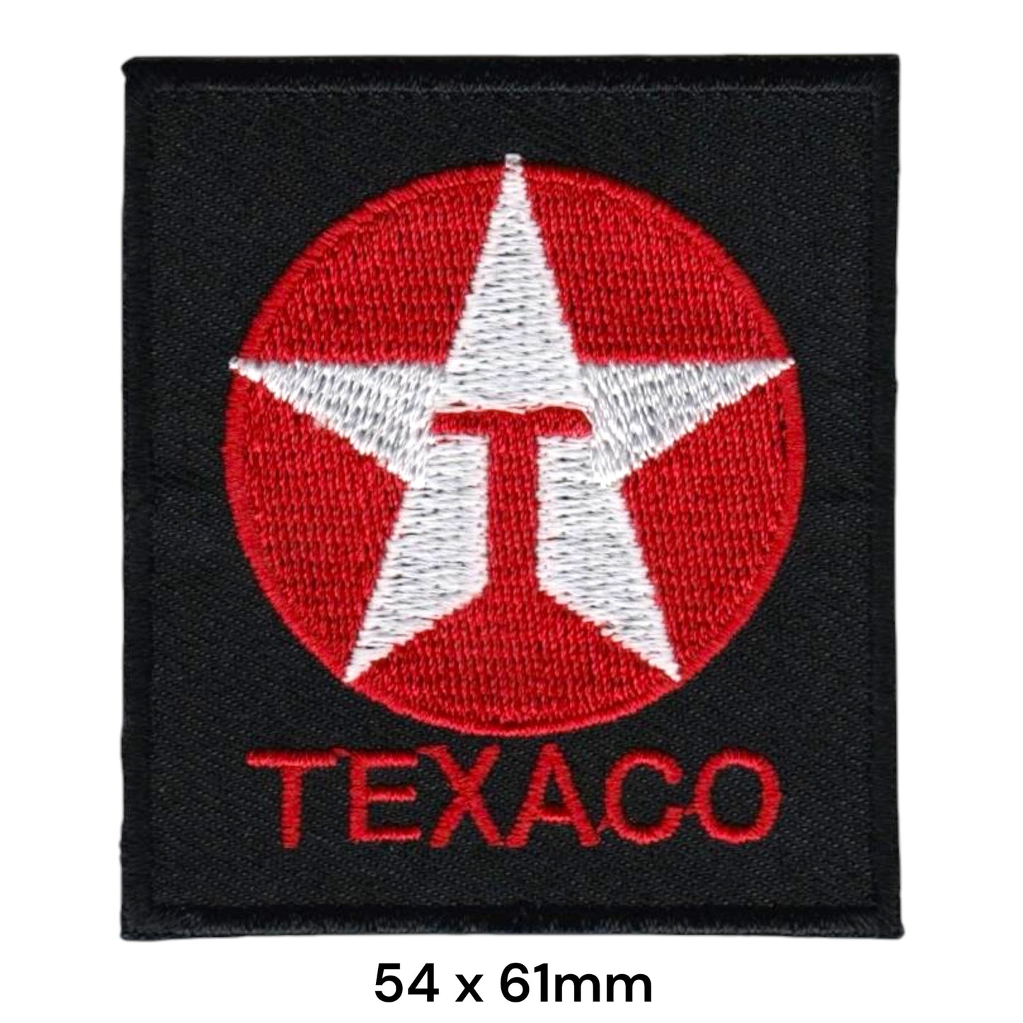 Texaco Star T Logo Square Embroidered Patch 54x61mm – Red, White & Black