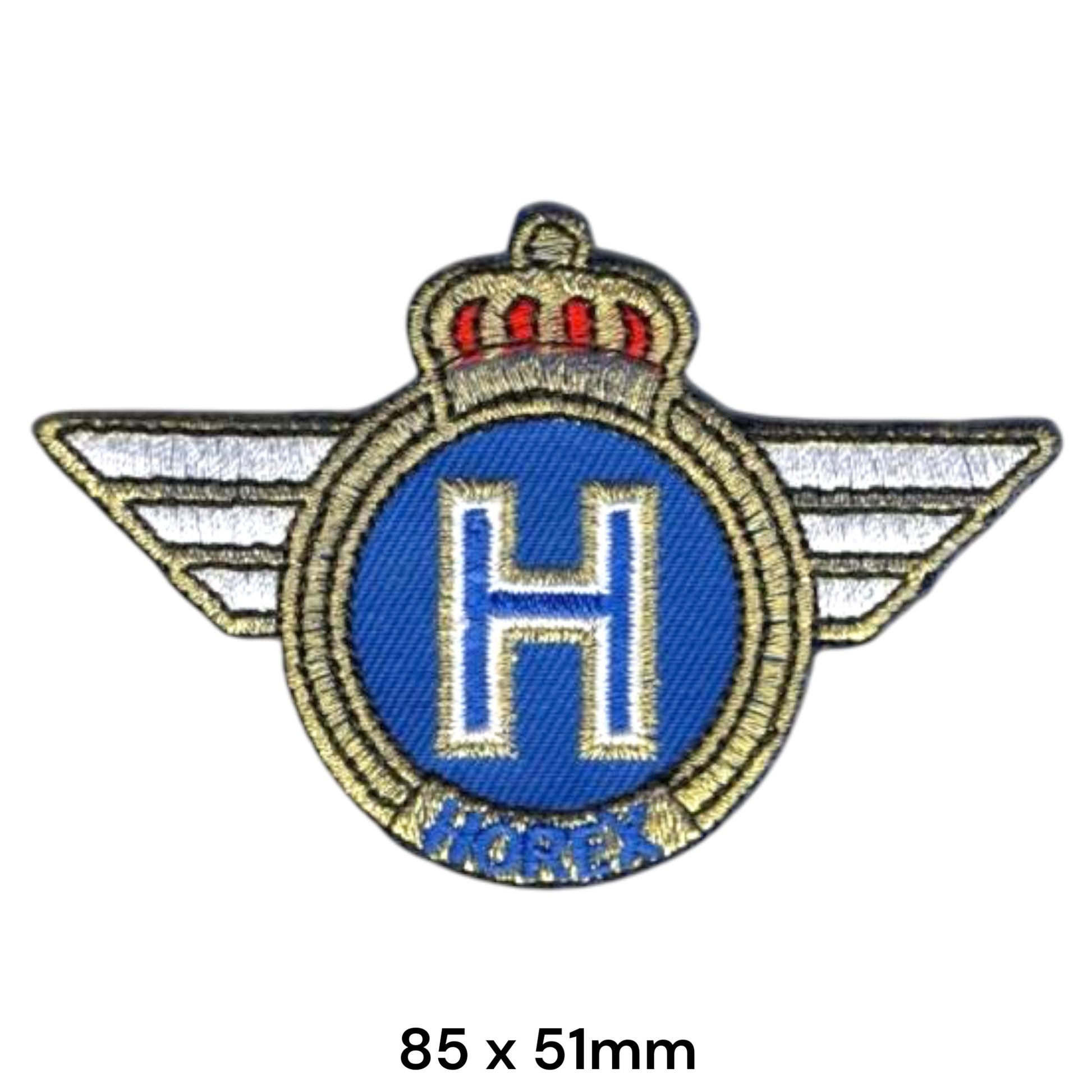 Horex H Crown Wings Circle Die-Cut Embroidered Patch 85x51mm – Blue, Gold, White & Red