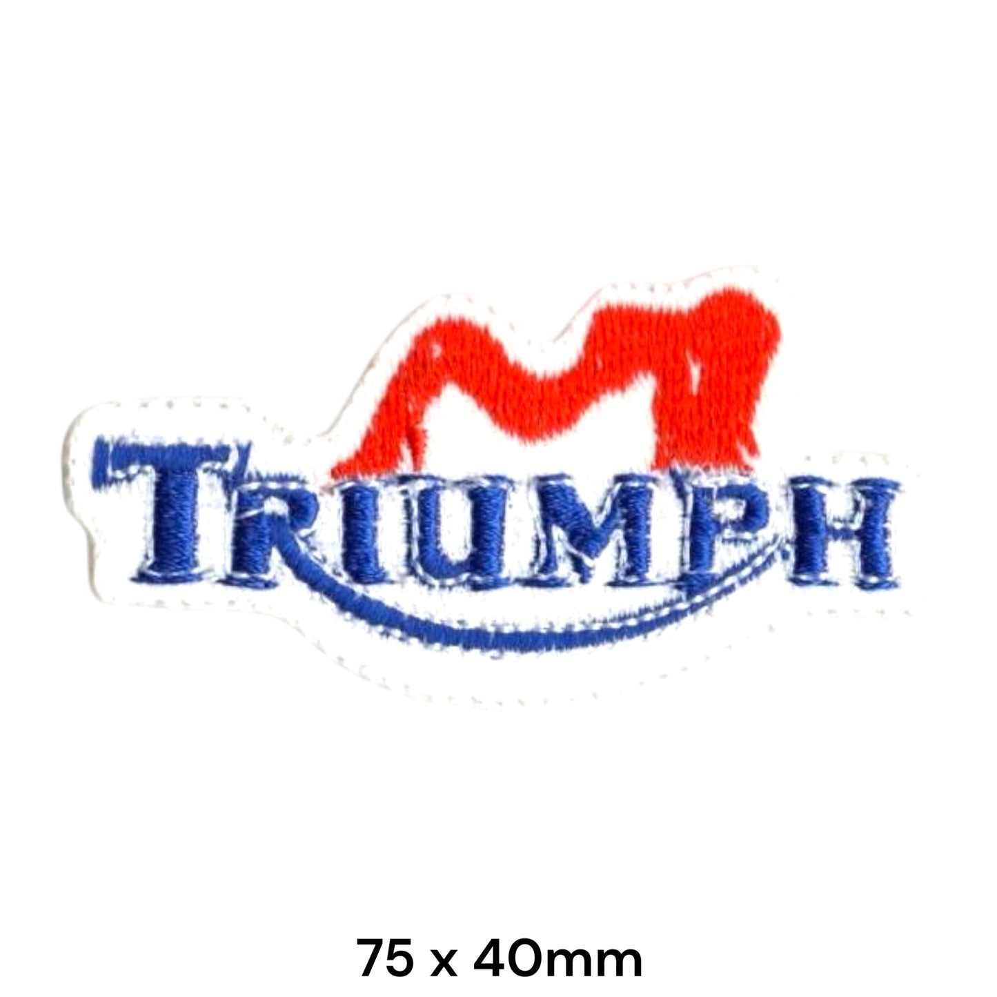 Triumph Motorcycles Eagle Logo Die-Cut Embroidered Patch 75x40mm – Blue, Red & White
