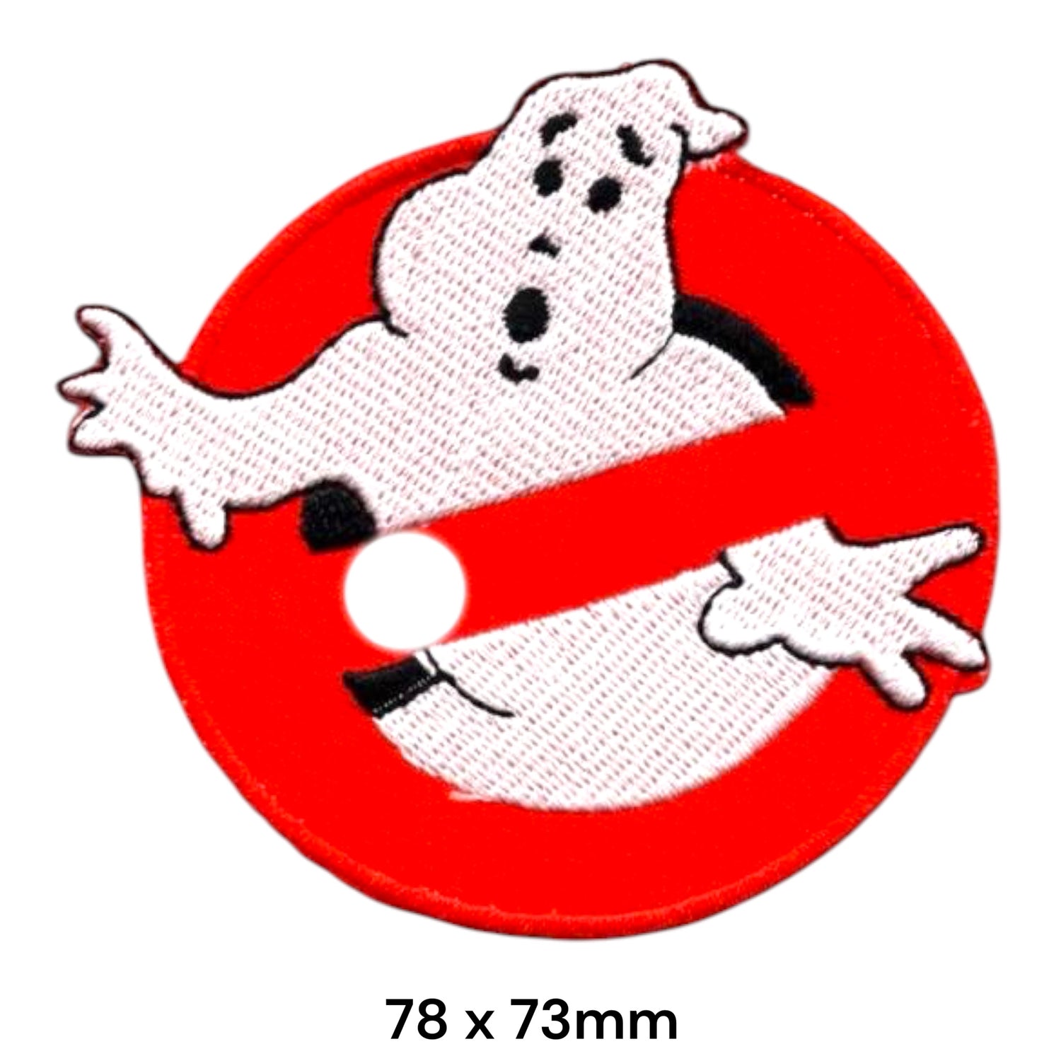 Ghostbusters No Ghost Logo Circle Embroidered Patch 78x73mm – White, Red & Black