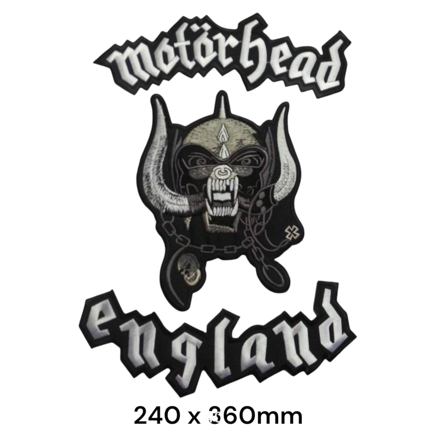 Motörhead England Warpig XL 3-Part Back Patch Set Iron-On Sew-On British Heavy Metal Band Music Collectible Badge