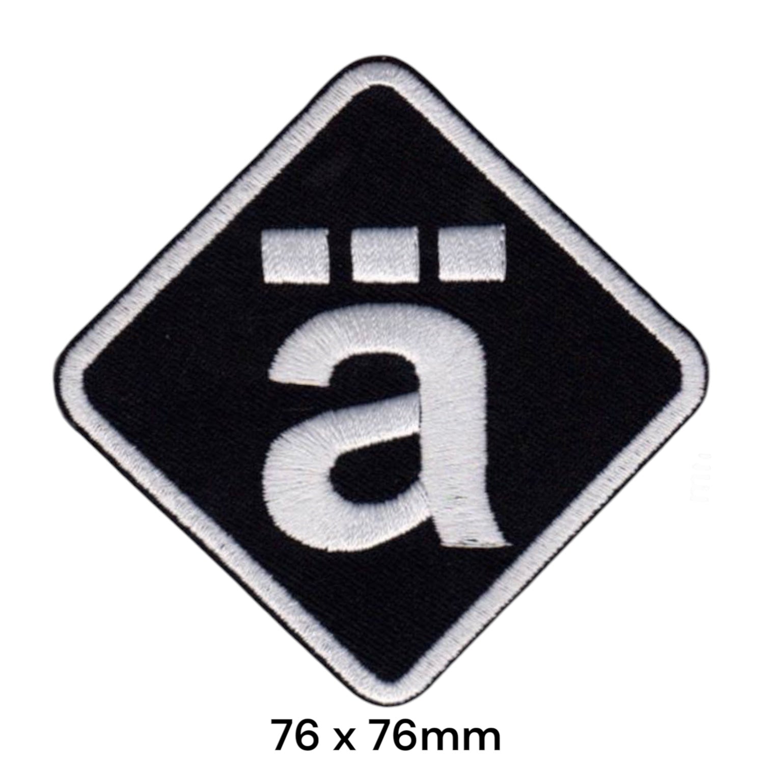 Motörhead Ä Umlaut Diamond Logo Embroidered Patch 76x76mm – White/Silver & Black