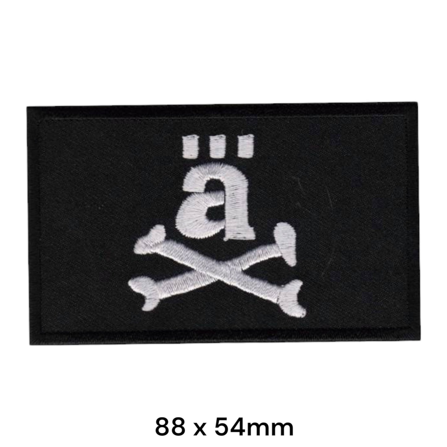 Die Ärzte Ä Umlaut Crossbones Pirate Flag Rectangular Embroidered Patch 88x54mm – White/Silver & Black