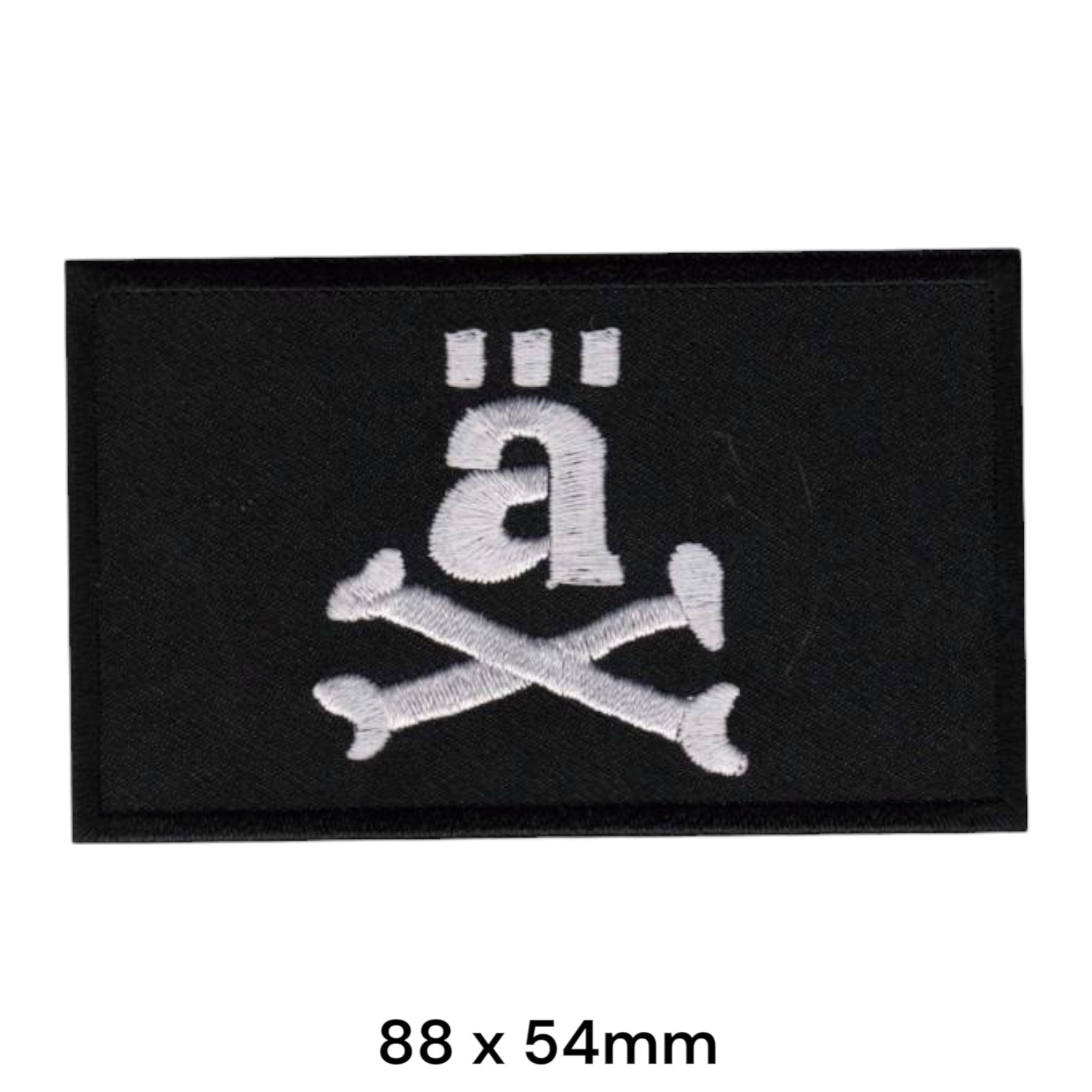 Die Ärzte Ä Umlaut Crossbones Pirate Flag Rectangular Embroidered Patch 88x54mm – White/Silver & Black