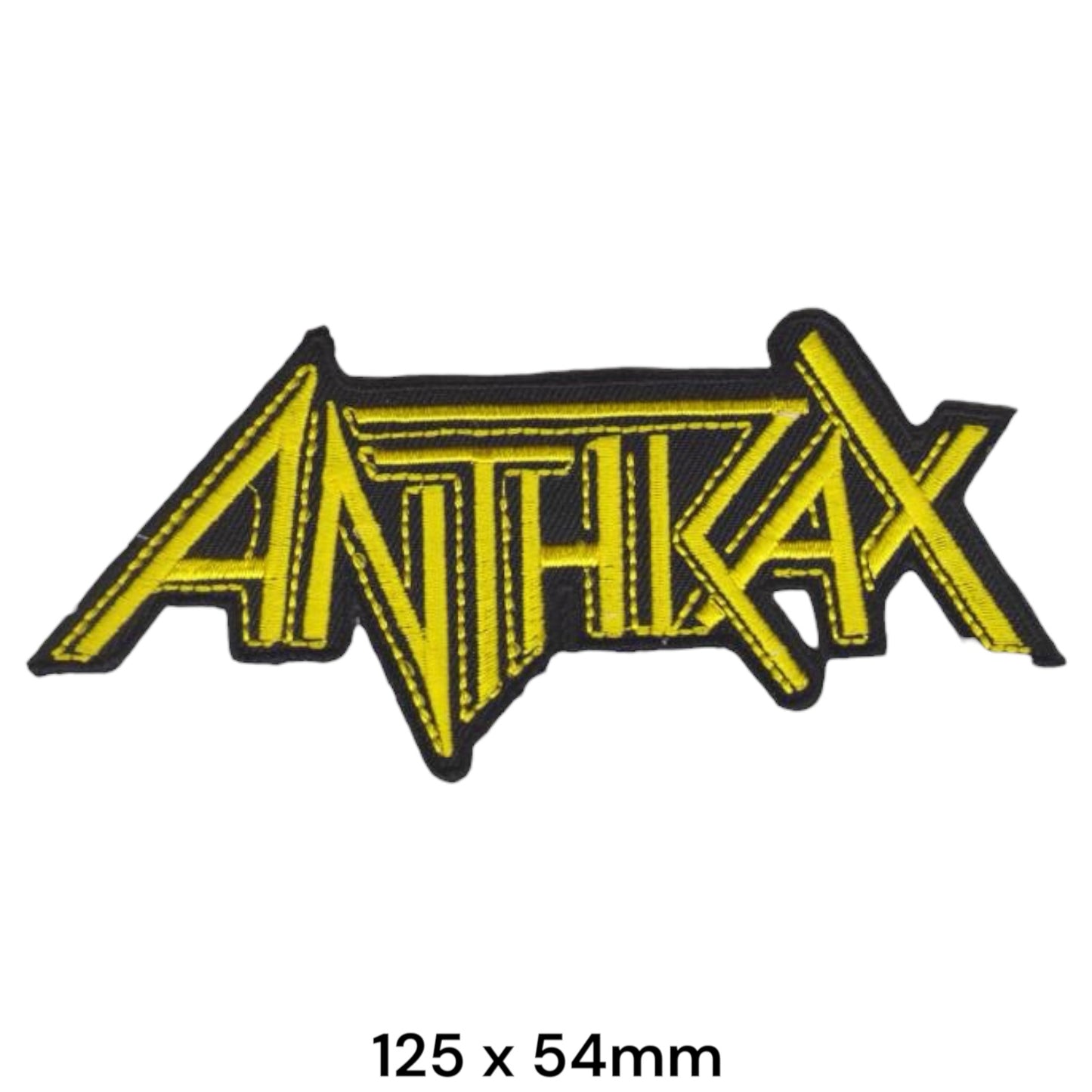 Anthrax Wordmark Die-Cut Embroidered Patch 125x54mm – Gold/Yellow & Black